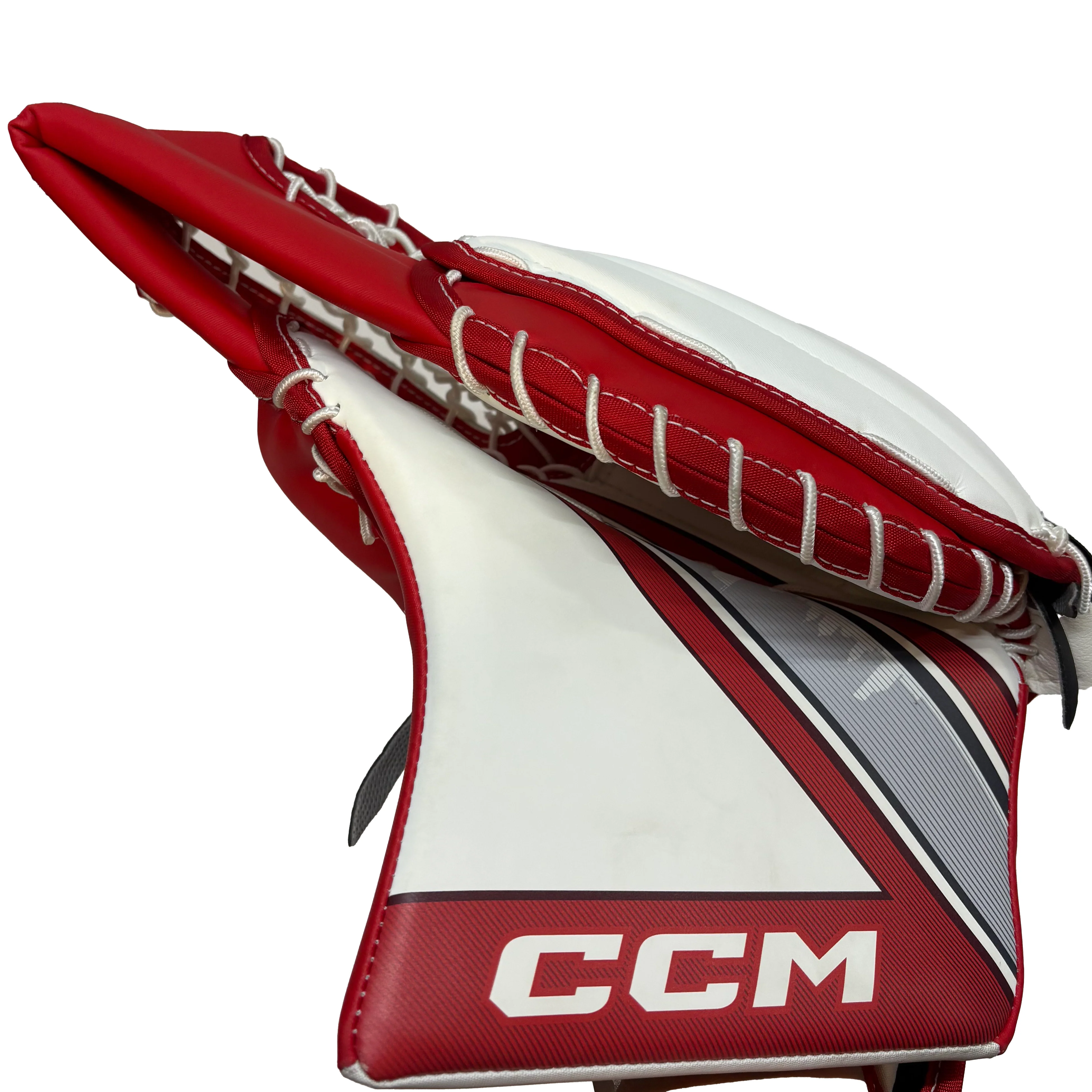 CCM Extreme Flex 6 - New Pro Stock Goalie Glove (White/Red) - Image 3