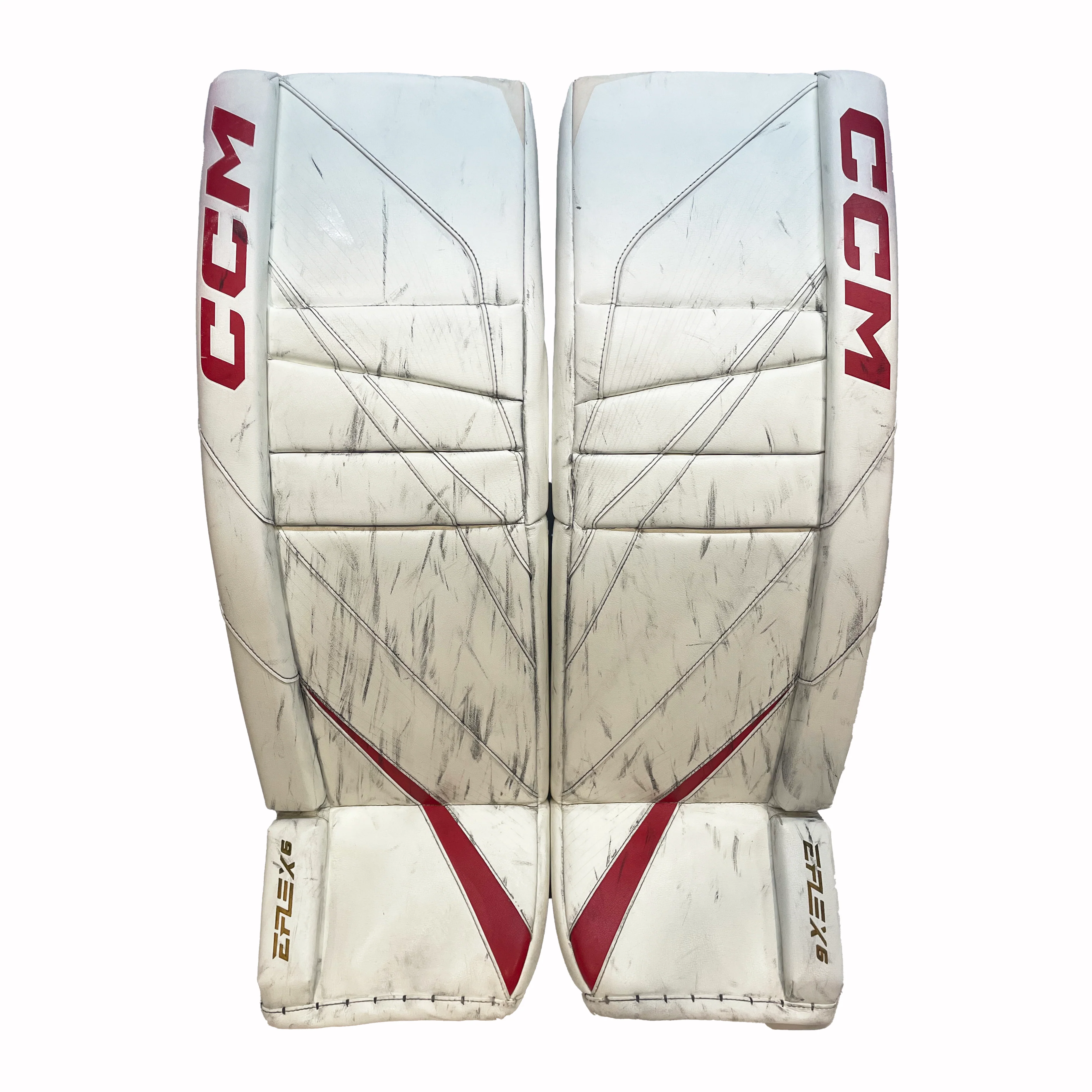 CCM Extreme Flex 6 - Used AHL Pro Stock Senior Goalie Full Set (White/Red) - Image 2