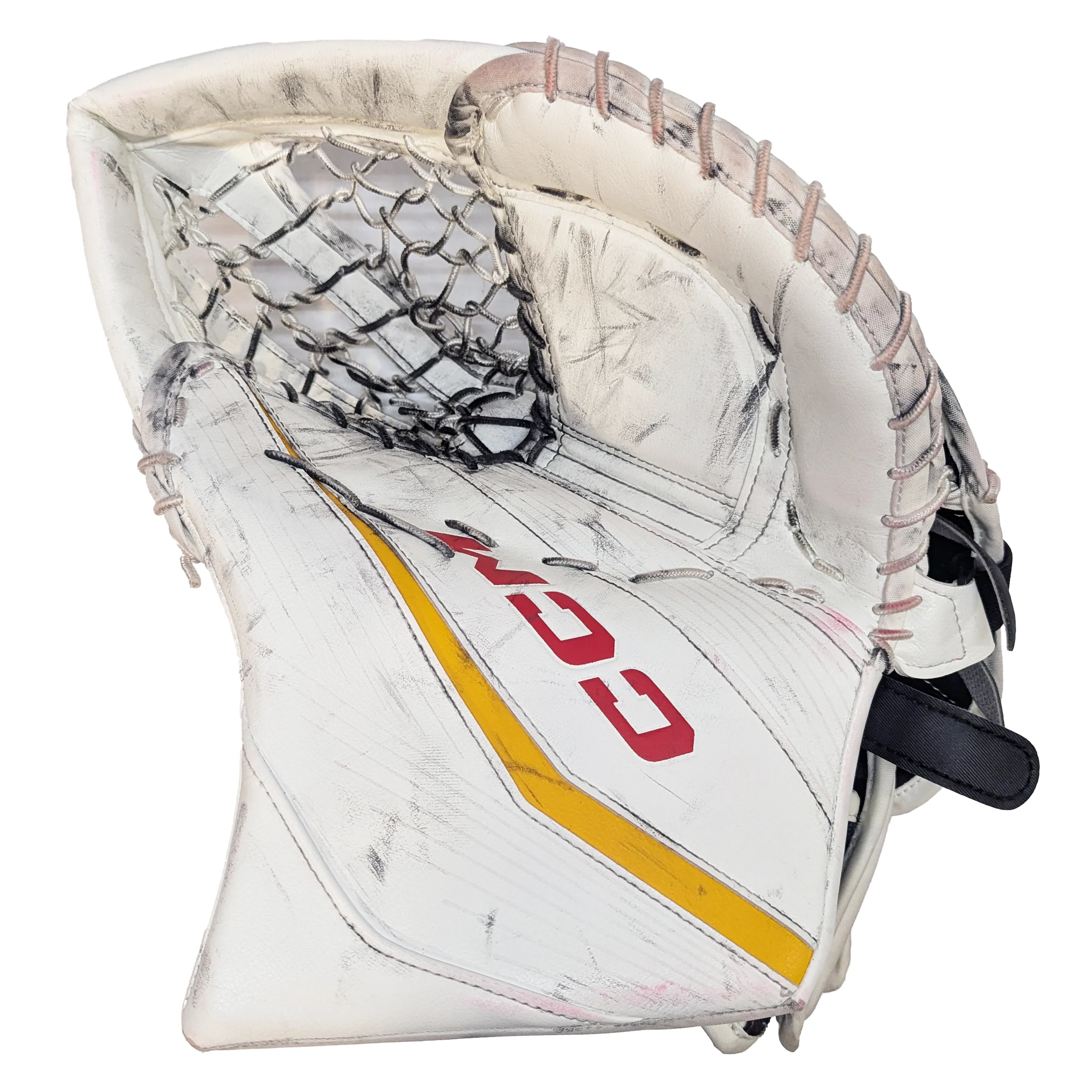 CCM Extreme Flex 6 - Used AHL Pro Stock Senior Goalie Full Set (White/Red/Yellow) - Image 10