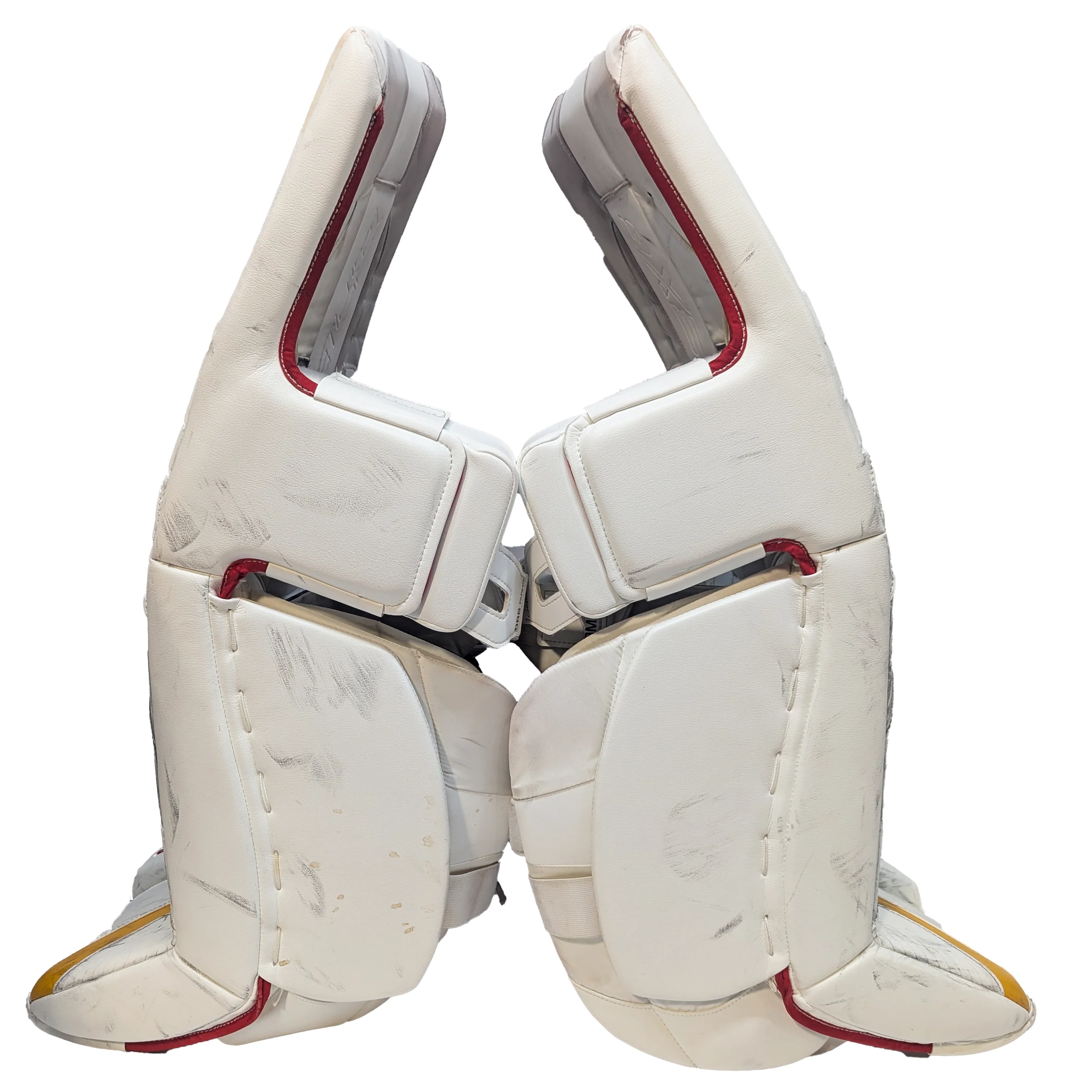 CCM Extreme Flex 6 - Used AHL Pro Stock Senior Goalie Full Set (White/Red/Yellow) - Image 4