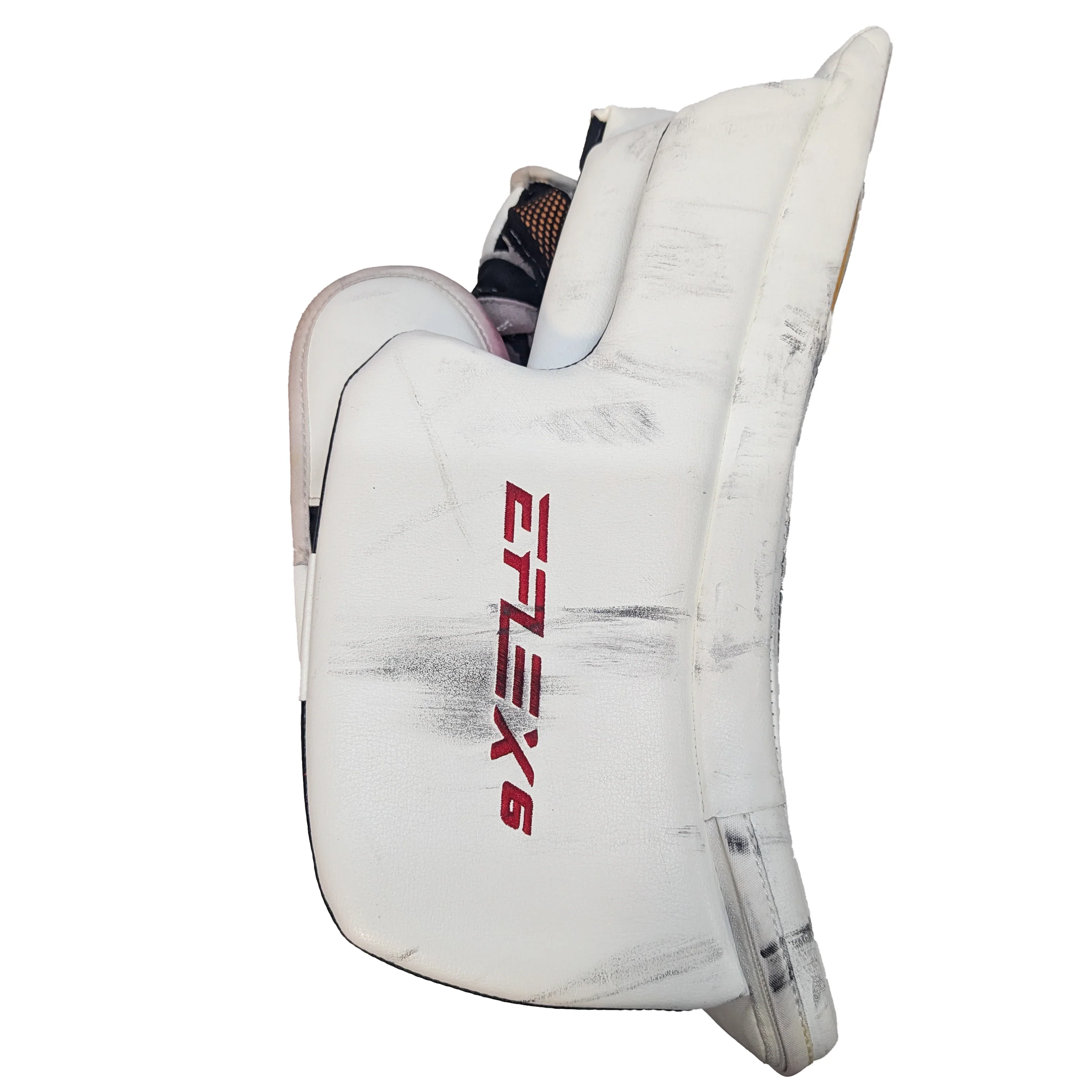 CCM Extreme Flex 6 - Used AHL Pro Stock Senior Goalie Full Set (White/Red/Yellow) - Image 9