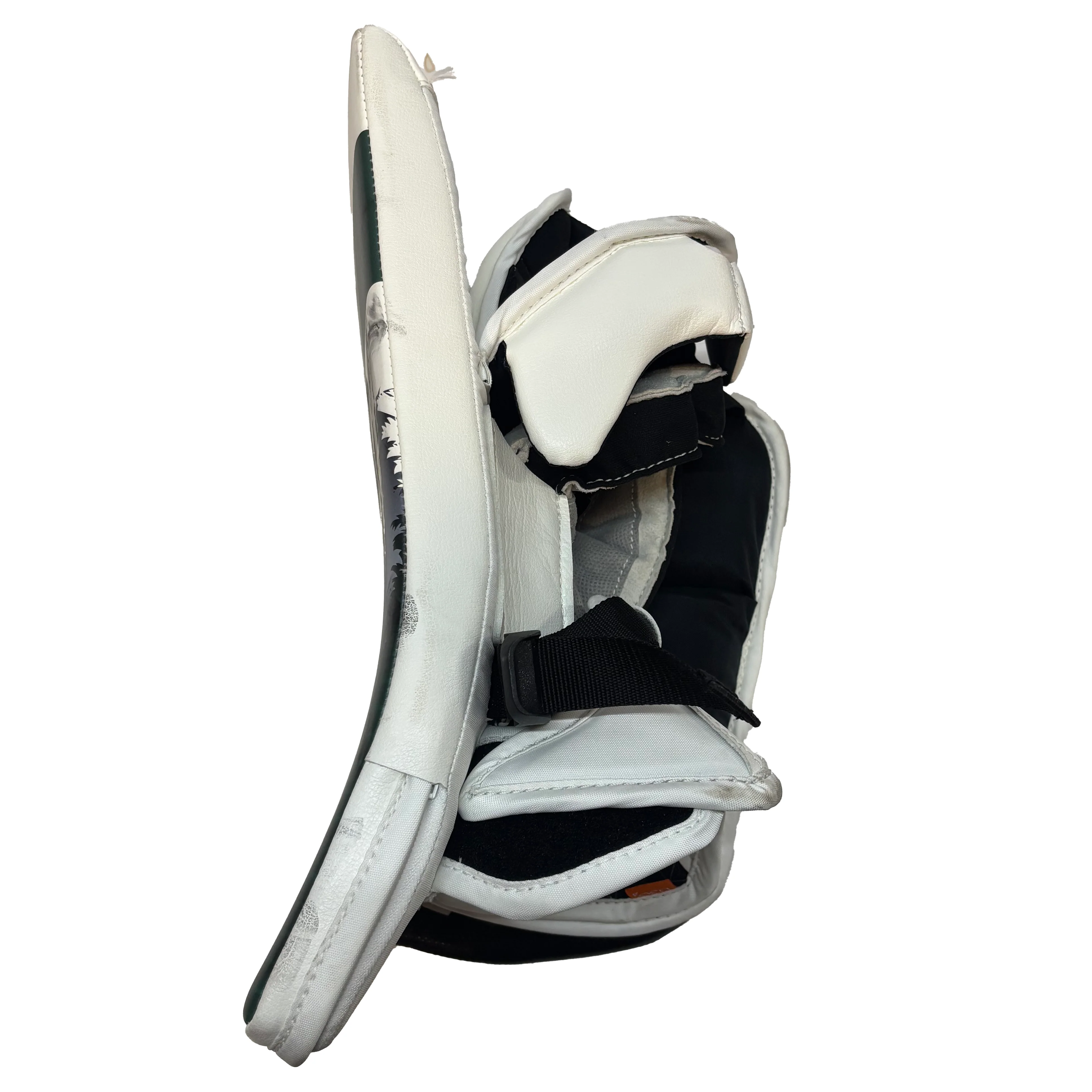CCM Extreme Flex 6 - Used Pro Stock Goalie Blocker (White/Green) - Image 3