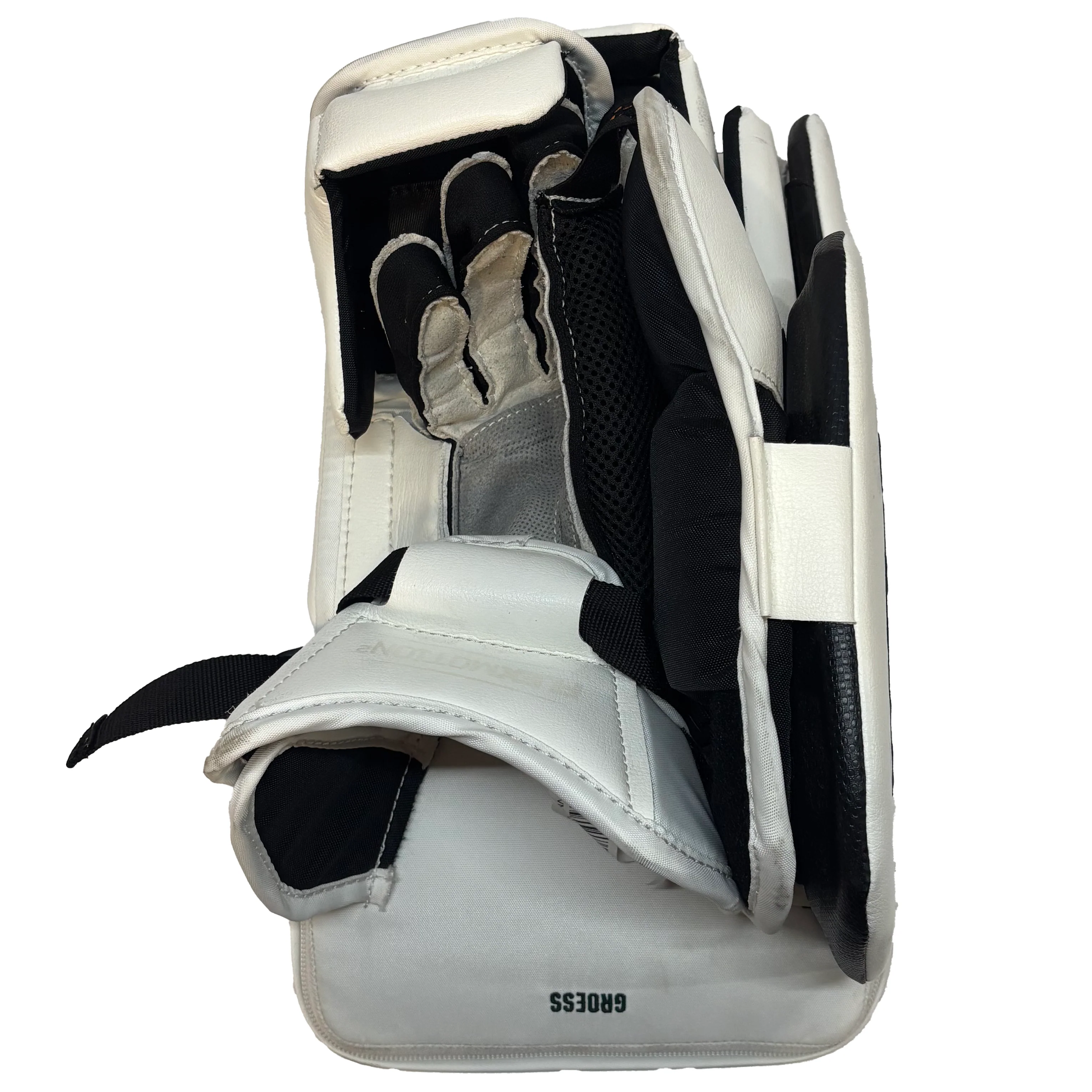 CCM Extreme Flex 6 - Used Pro Stock Goalie Blocker (White/Green) - Image 4
