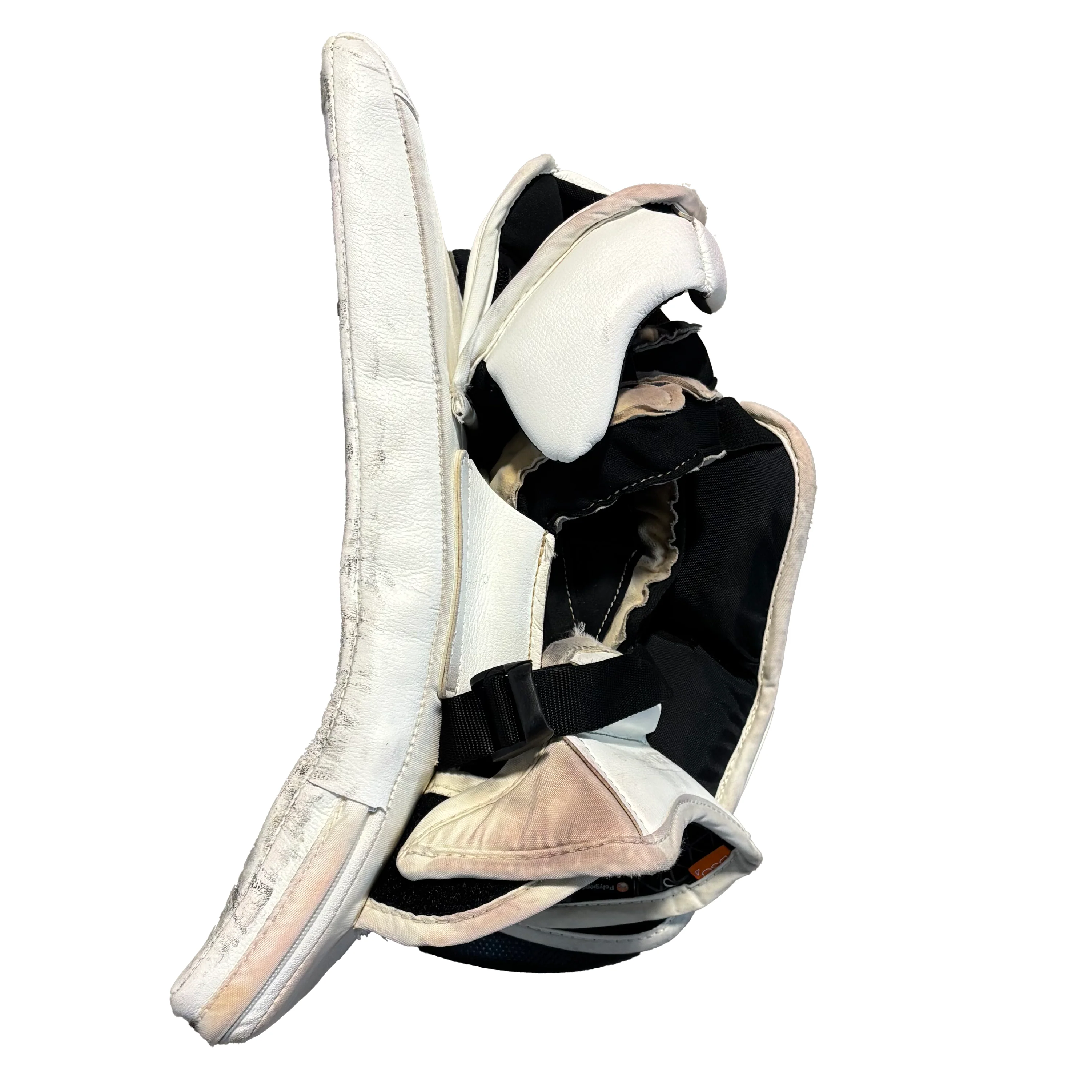 CCM Extreme Flex 6 - Used Pro Stock Goalie Blocker (White/Red/Grey) - Image 3