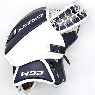 CCM Extreme Flex 6 - Used NHL Pro Stock Goalie Glove (White/Navy) - Image 2