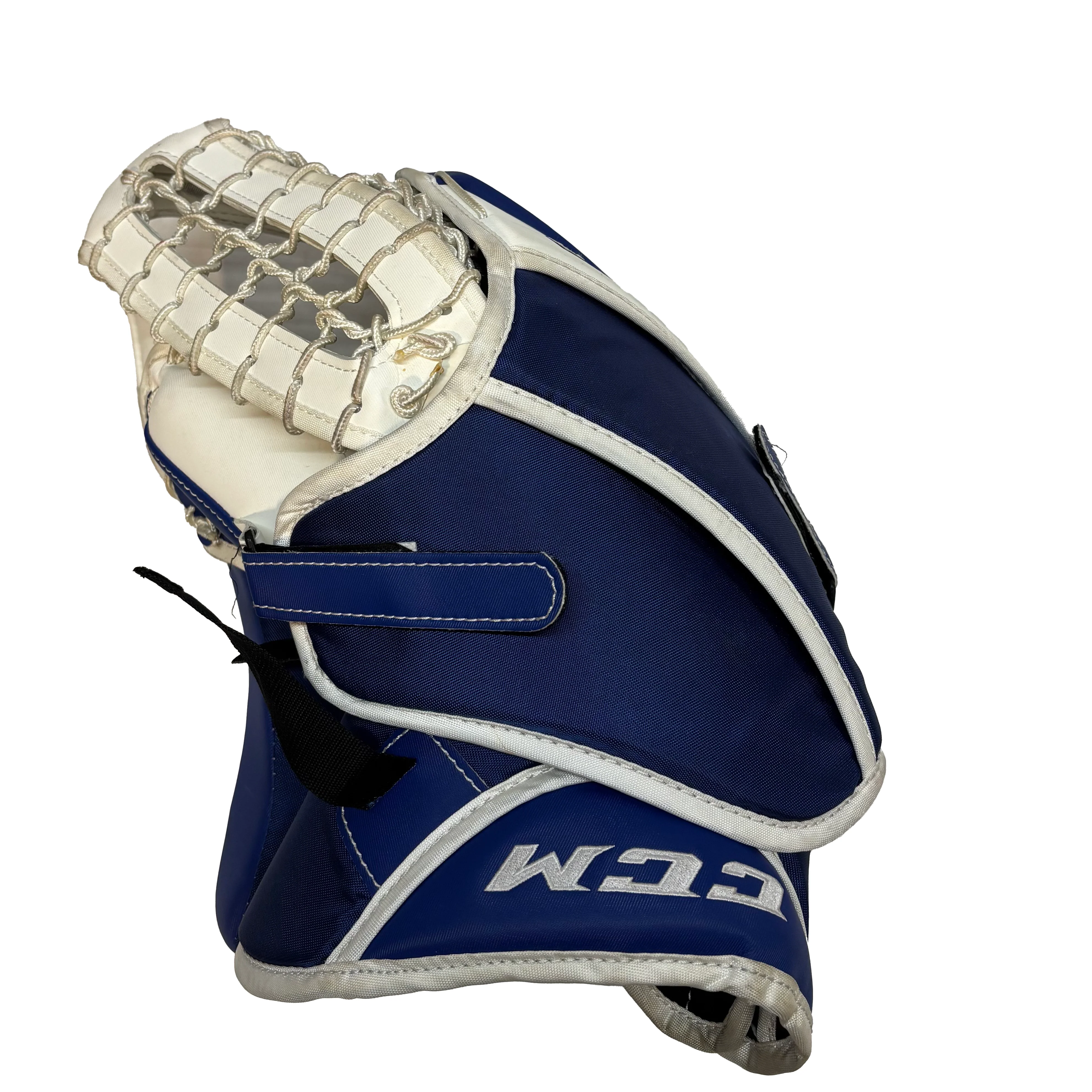 CCM Extreme Flex E3.9 - Used Full Right Senior Goalie Glove (White/Blue) - Image 2