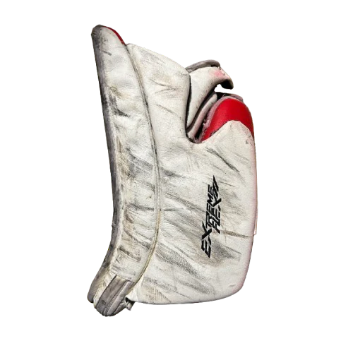 CCM Extreme Flex II - Used Pro Stock Goalie Blocker (White/Red/Black) - Image 2