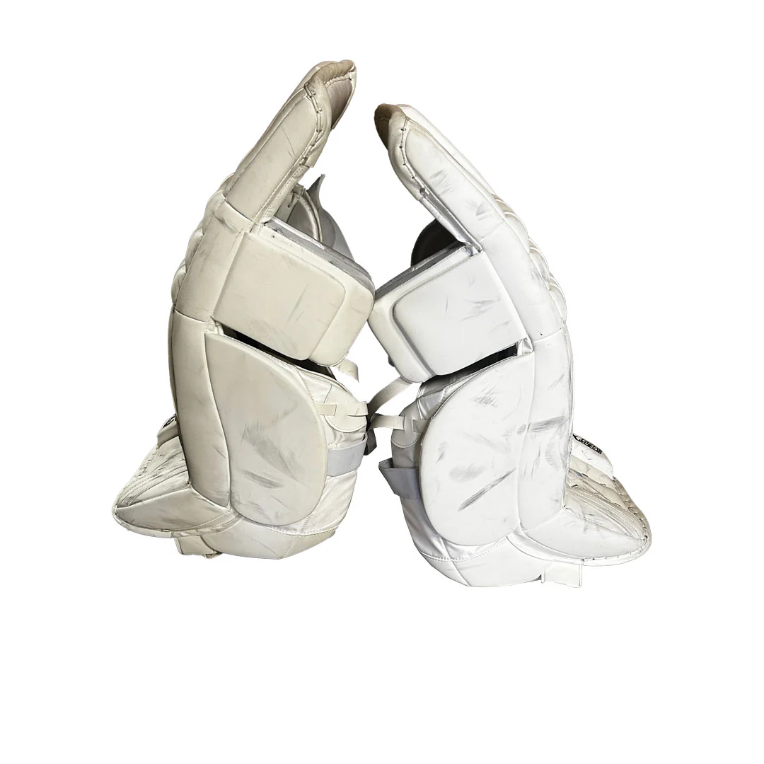 CCM Extreme Flex III - Used Pro Stock Goalie Pads (White) - Image 2