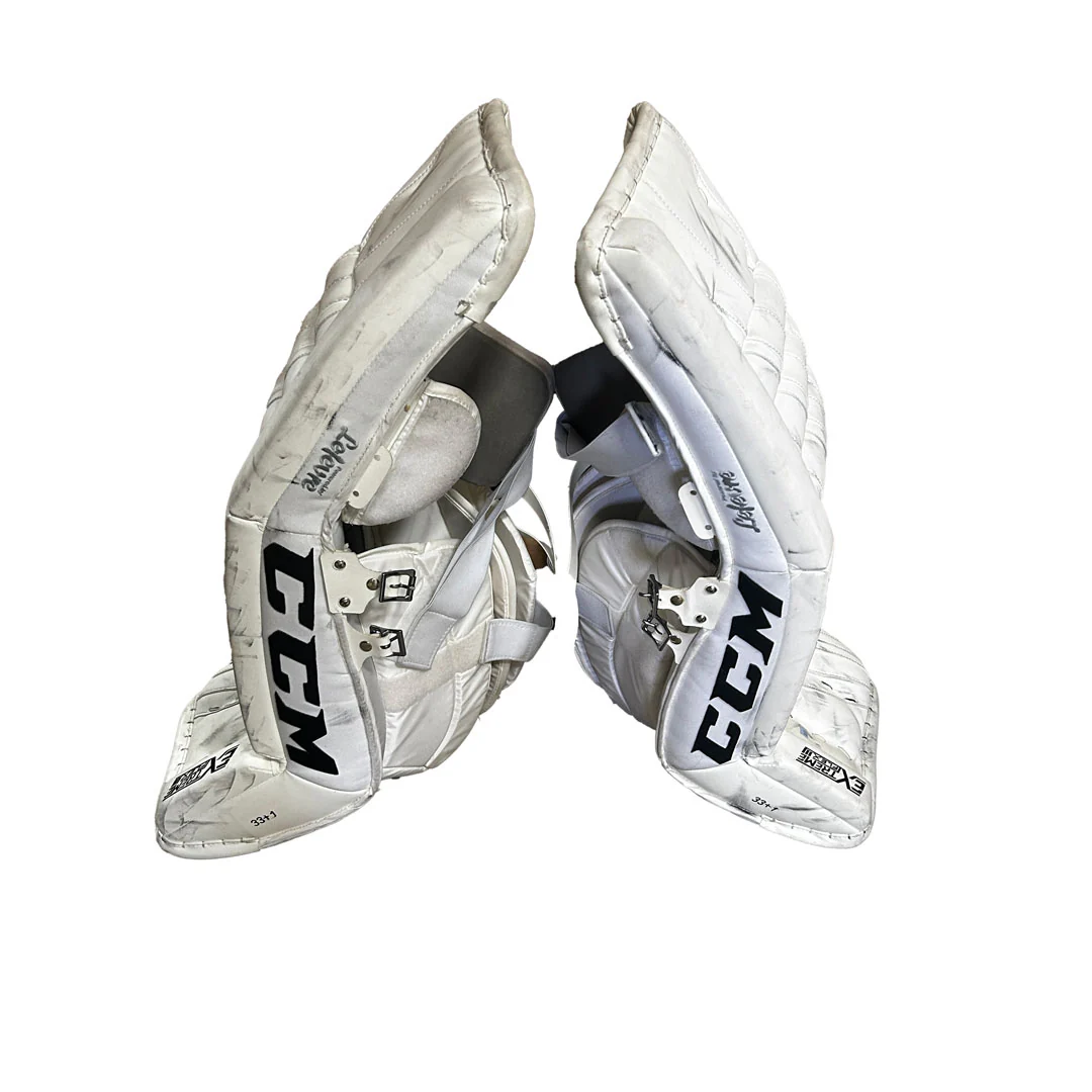 CCM Extreme Flex III - Used Pro Stock Goalie Pads (White) - Image 4