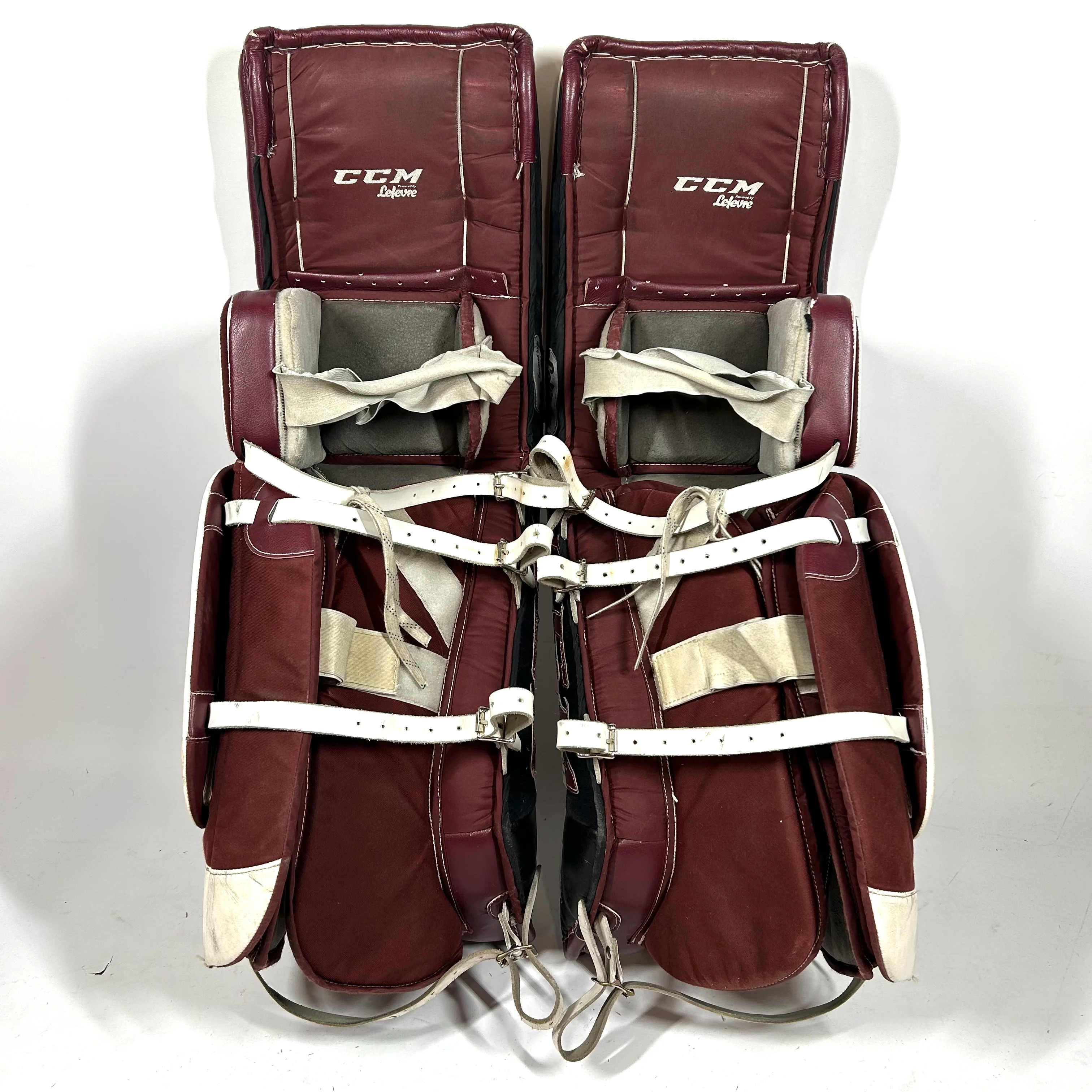 CCM Extreme Flex Pro - Used Pro Stock Senior Goalie Pads (Maroon) - Image 3