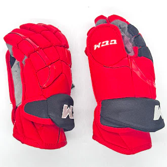 CCM HG12 - Used NHL Pro Stock Glove - Carolina Hurricanes (Red/Black) - Image 3