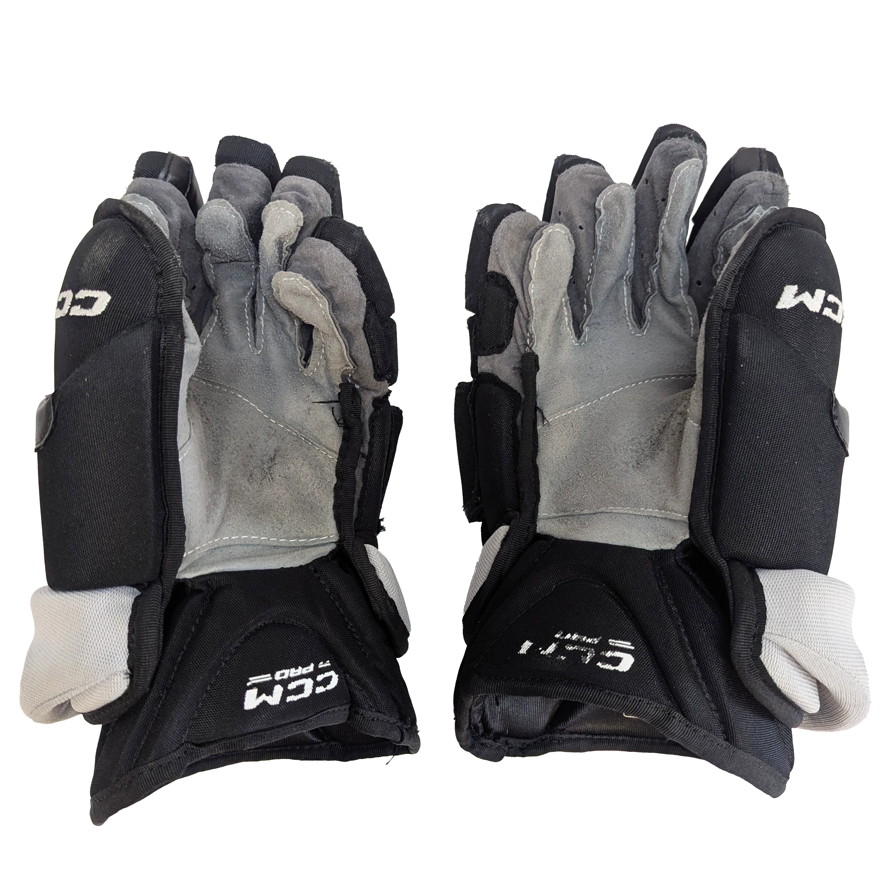 CCM HG12PP - Used AHL Pro Stock Gloves (Black/Grey) - Image 2
