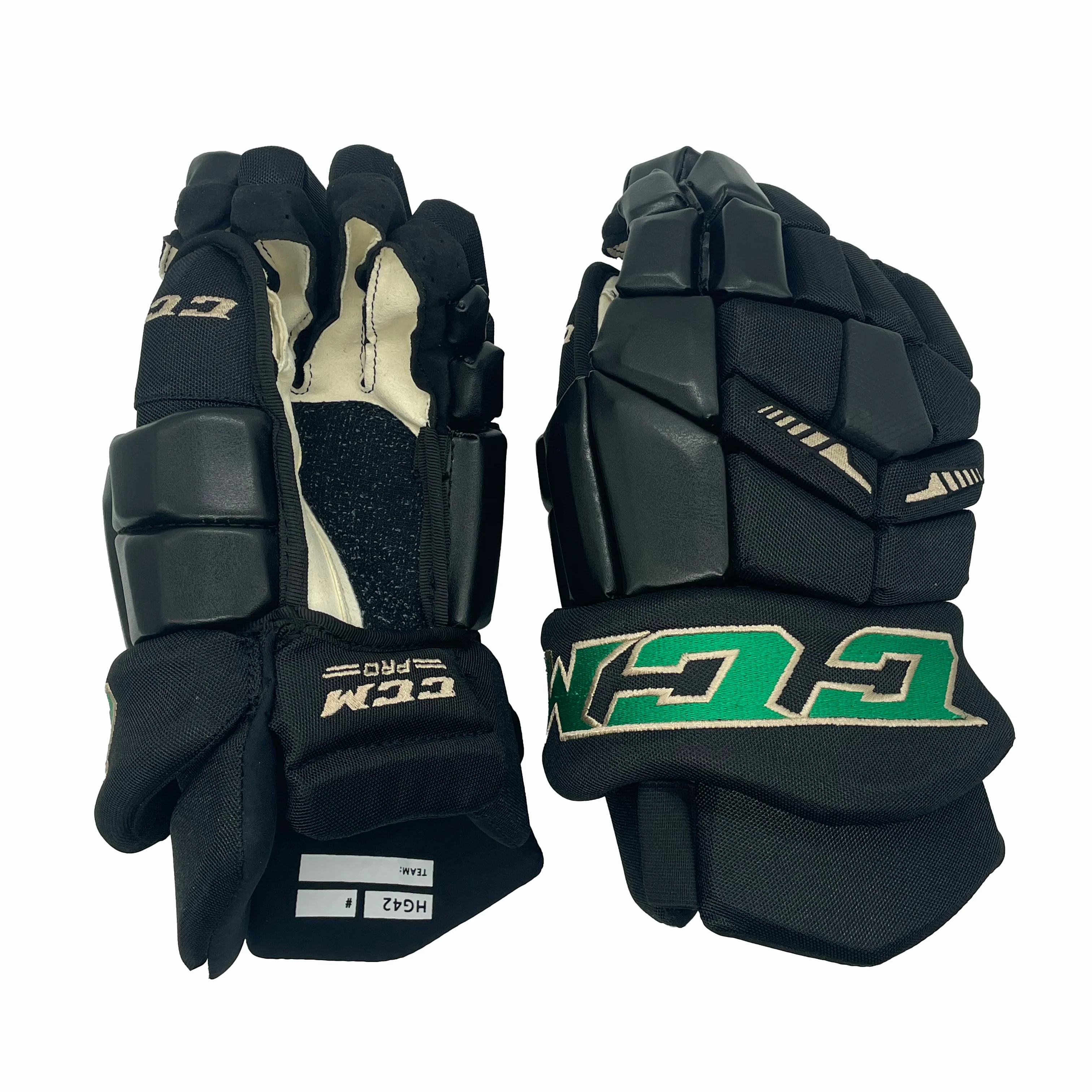 CCM HG42PP - WHL Pro Stock Glove (Black/Green/Gold)