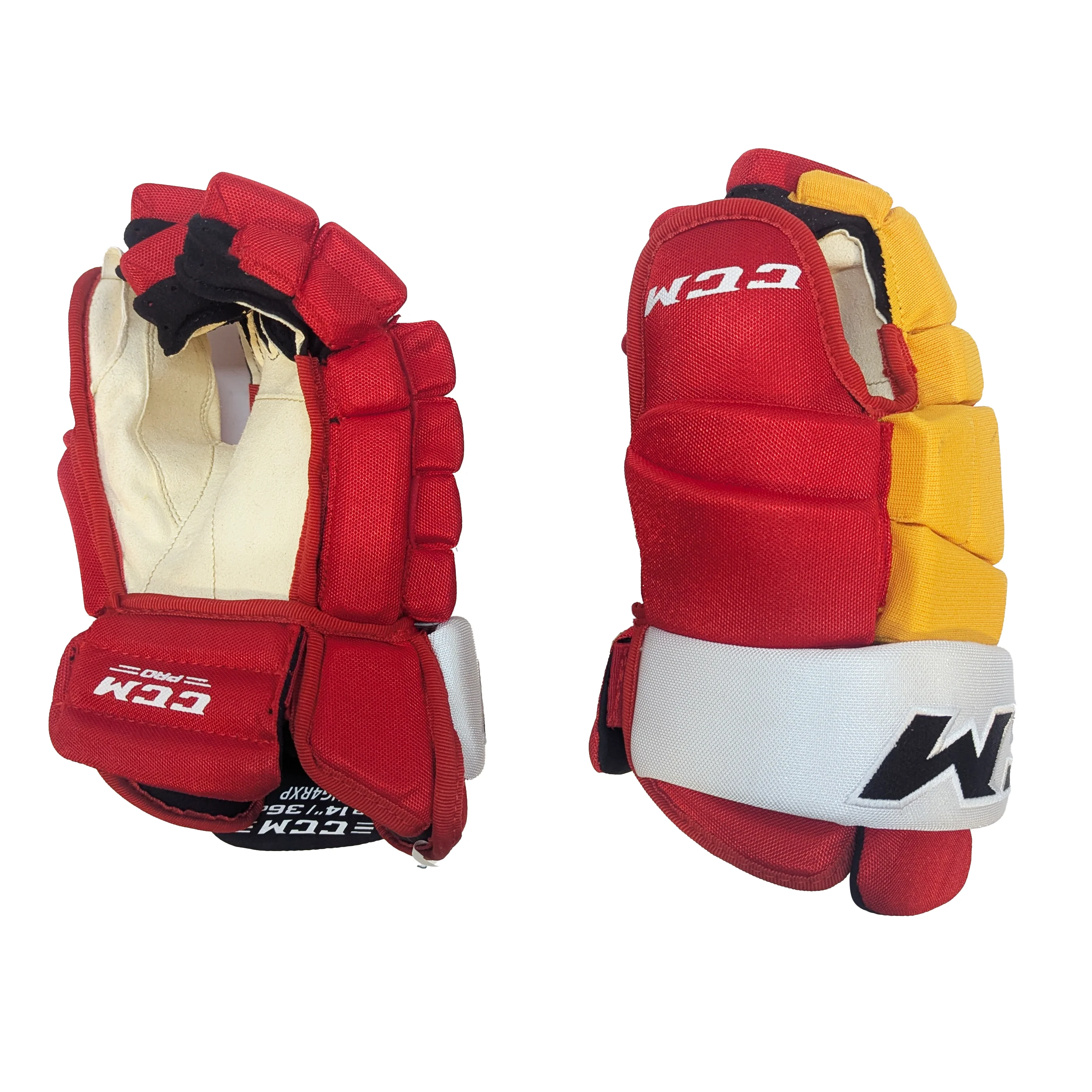 CCM HG4RPP - NHL Pro Stock Glove - Brad Richardson (Red/White/Yellow) - Image 2