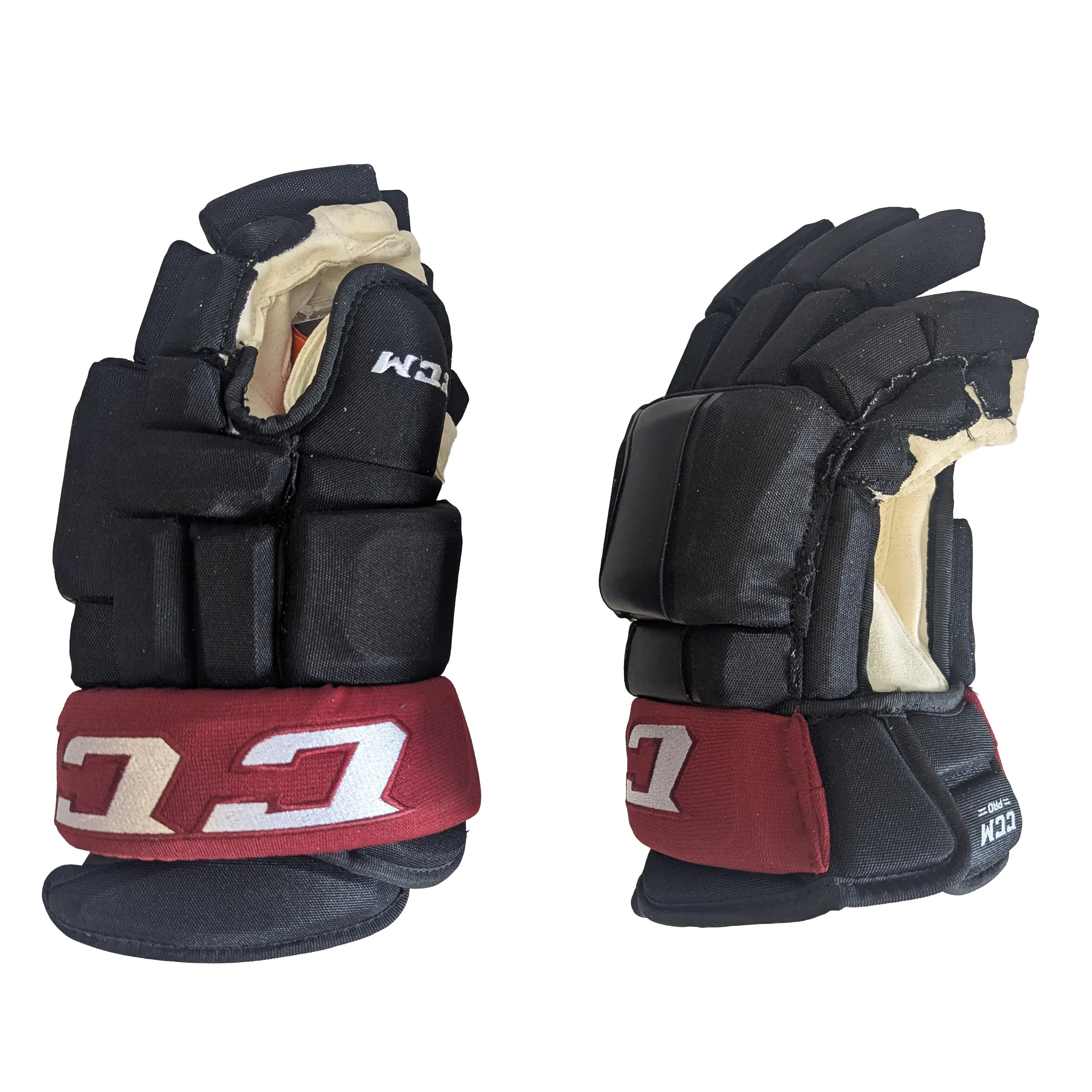 CCM HG97 - NHL Pro Stock Glove - Arizona Coyotes (Black/Burgundy) - Image 2