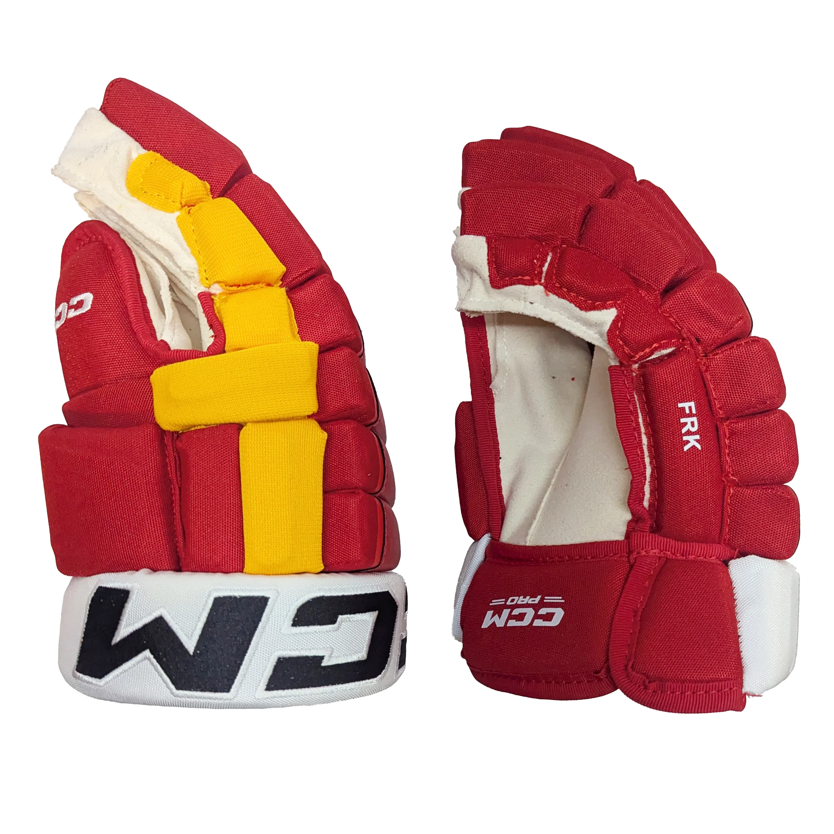 CCM HG97- NHL Pro Stock Glove - Martin Frk (Red/Yellow/White) - Image 2