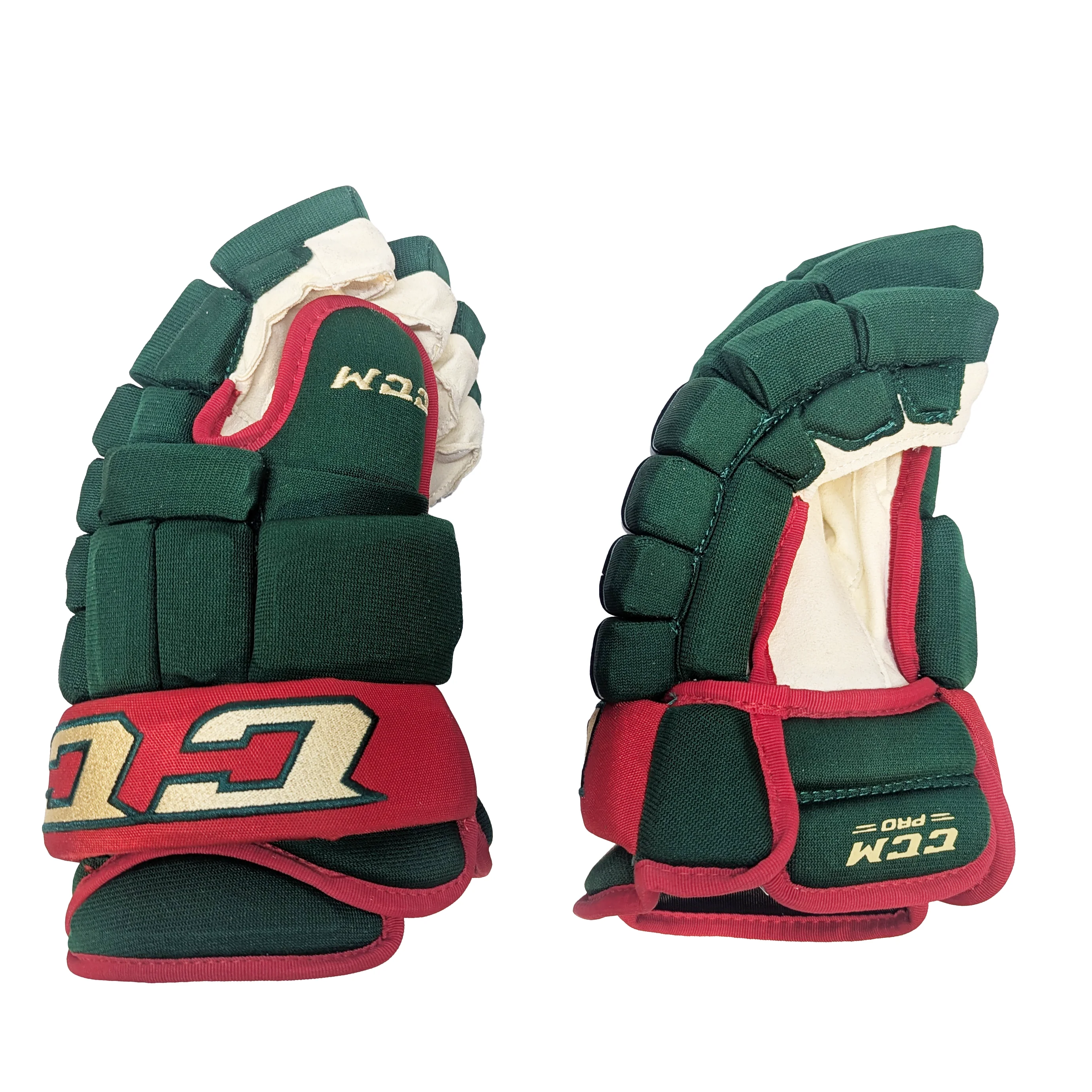 CCM HG97 - NHL Pro Stock Glove - Nico Sturm (Green/Red/Gold) - Image 2