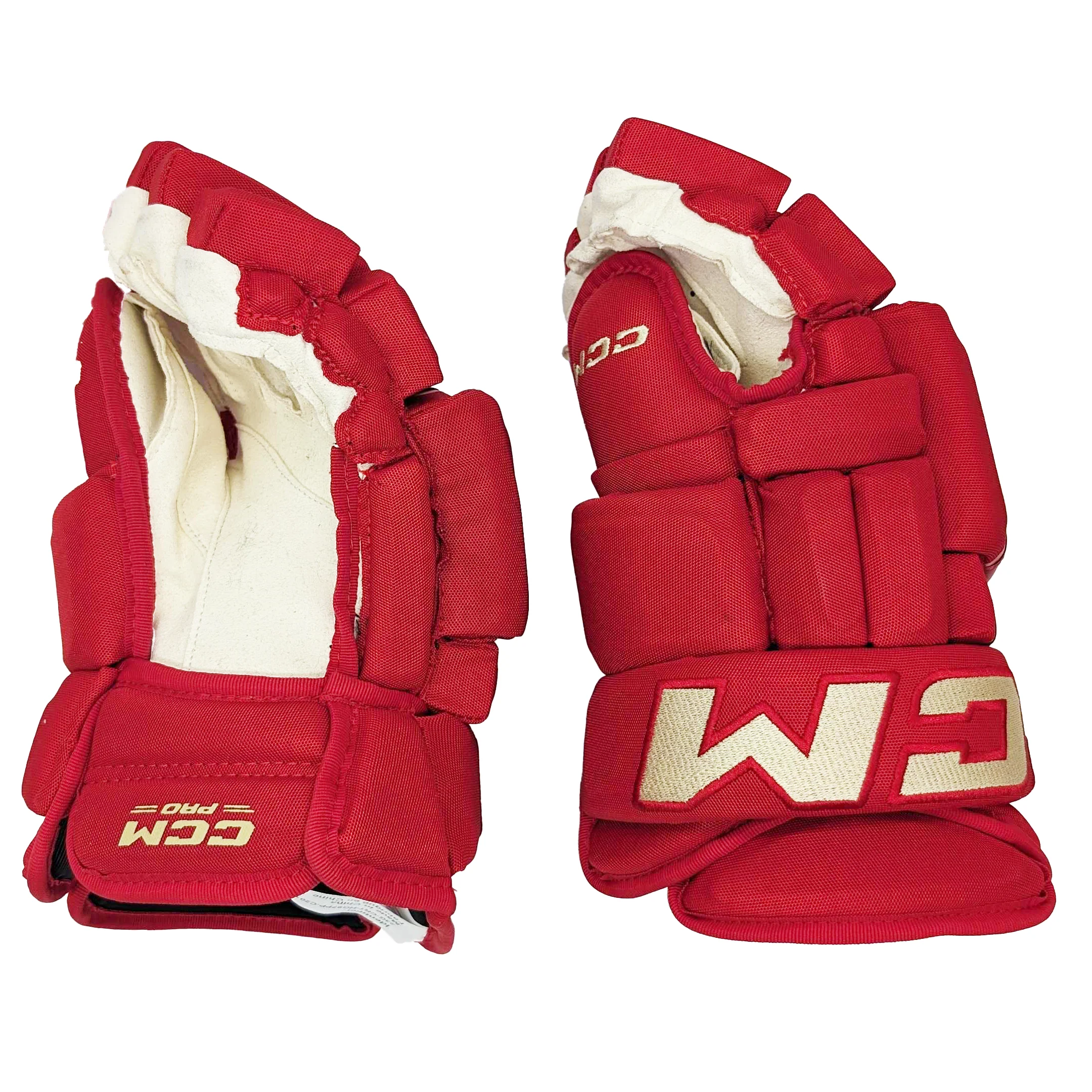 CCM HG97PP - NHL Pro Stock Glove - Calgary Flames (Red/Gold Heritage) - Image 2