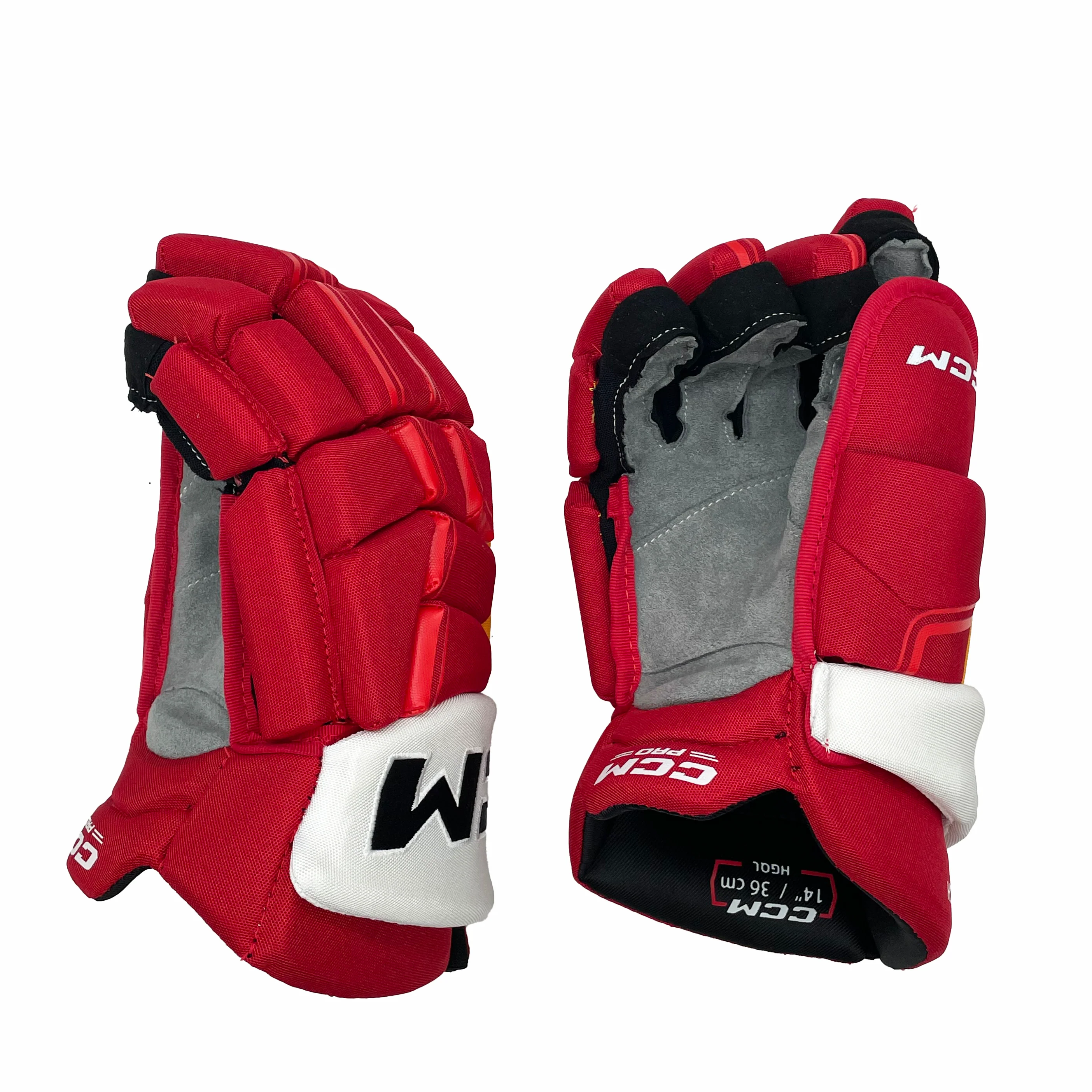 CCM HGCL - NHL Pro Stock Glove - Yegor Sharangovich (Red/Yellow/White) - Image 2