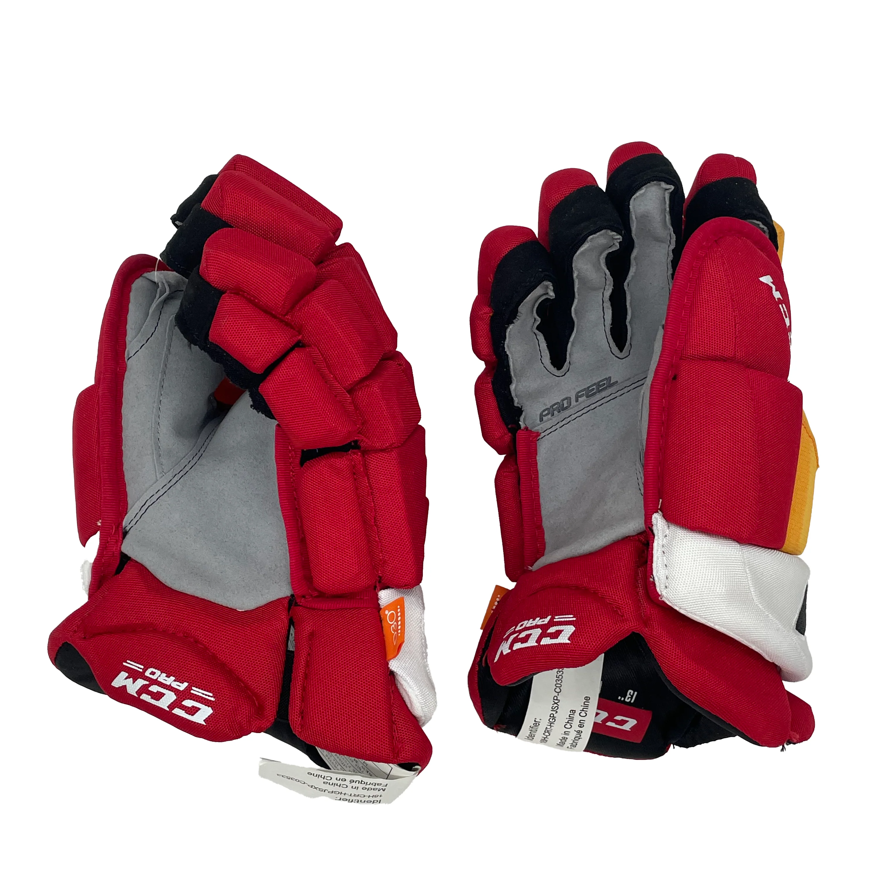 CCM HGJS - NHL Pro Stock Glove - Johnny Gaudreau (Red/Yellow/White) - Image 2