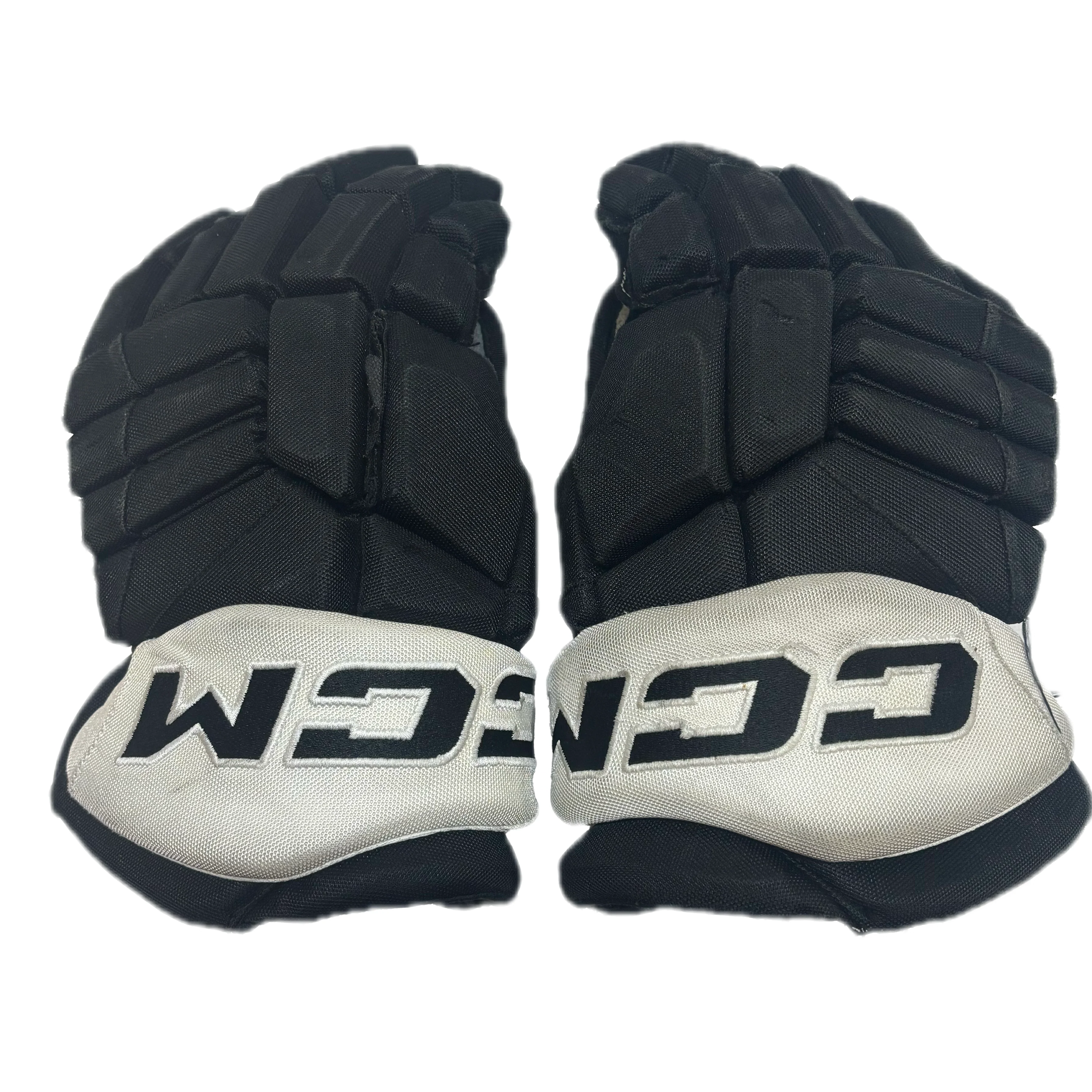 CCM HGJS - Used CHL Pro Stock Hockey Gloves (Black/White) - Image 2