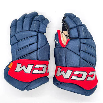 CCM HGJS - Used Pro Stock Hockey Glove (Navy/Red)