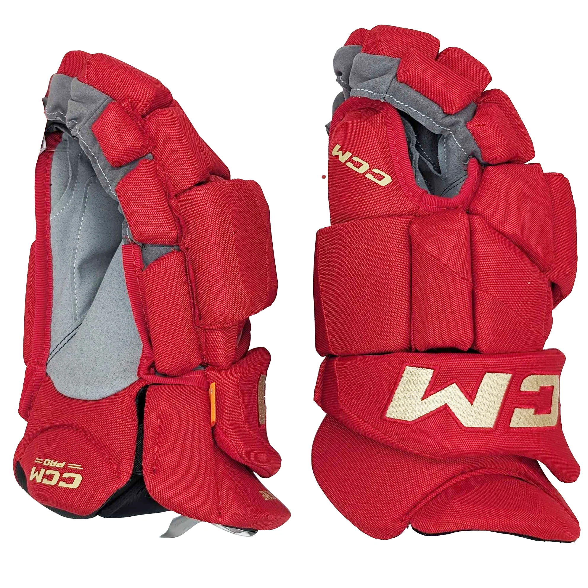 CCM HGJSPP - NHL Pro Stock Glove - Calgary Flames (Red/Gold Heritage) - Image 2