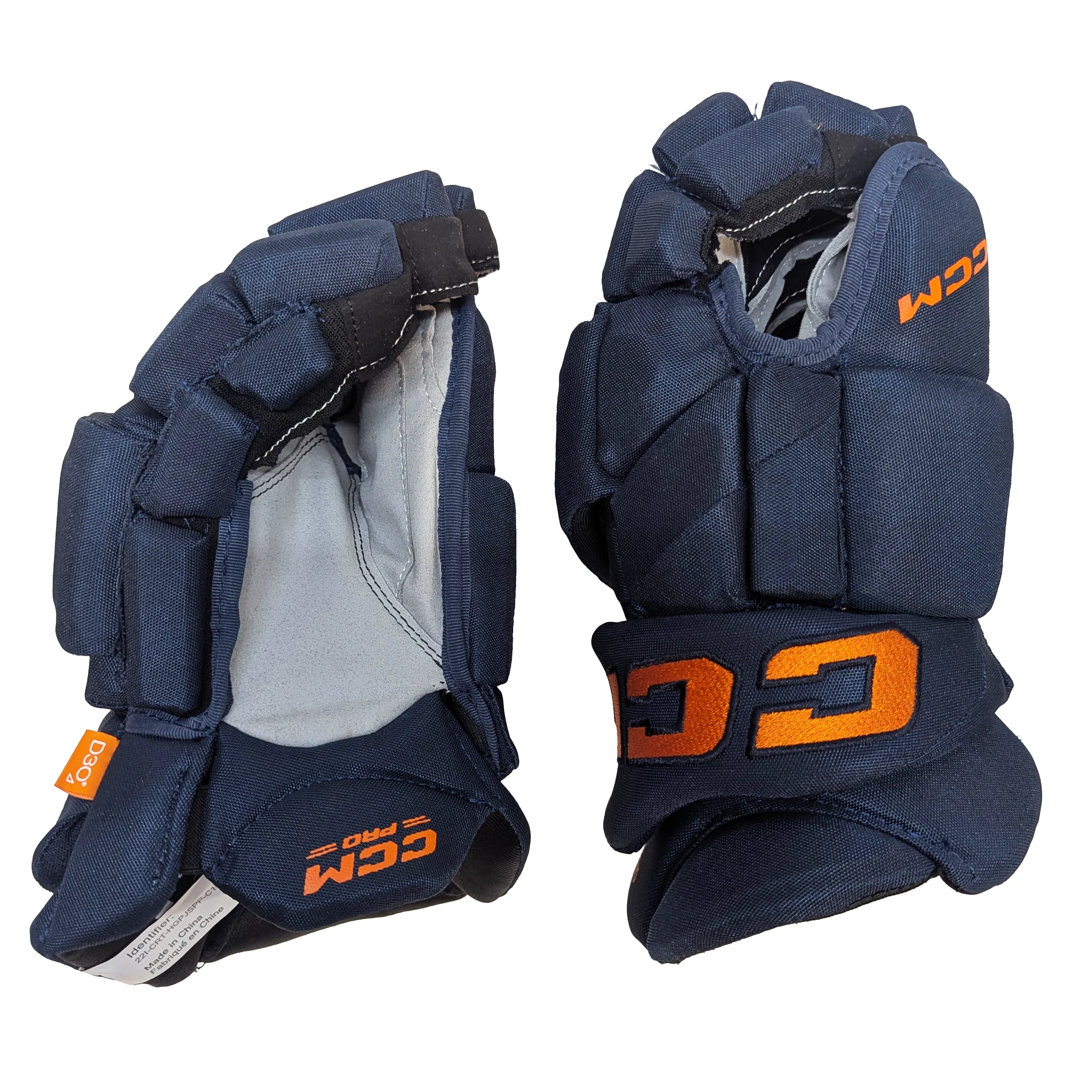 CCM HGJSPP - NHL Pro Stock Glove - Edmonton Oilers Alternate (Navy/Orange) - Image 2