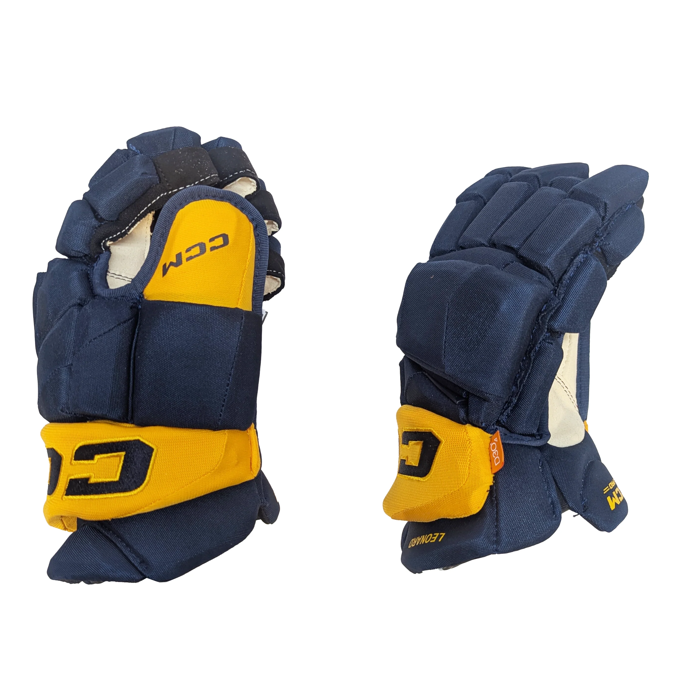 CCM HGJSPP - NHL Pro Stock Glove - John Leonard (Navy/Yellow) - Image 2