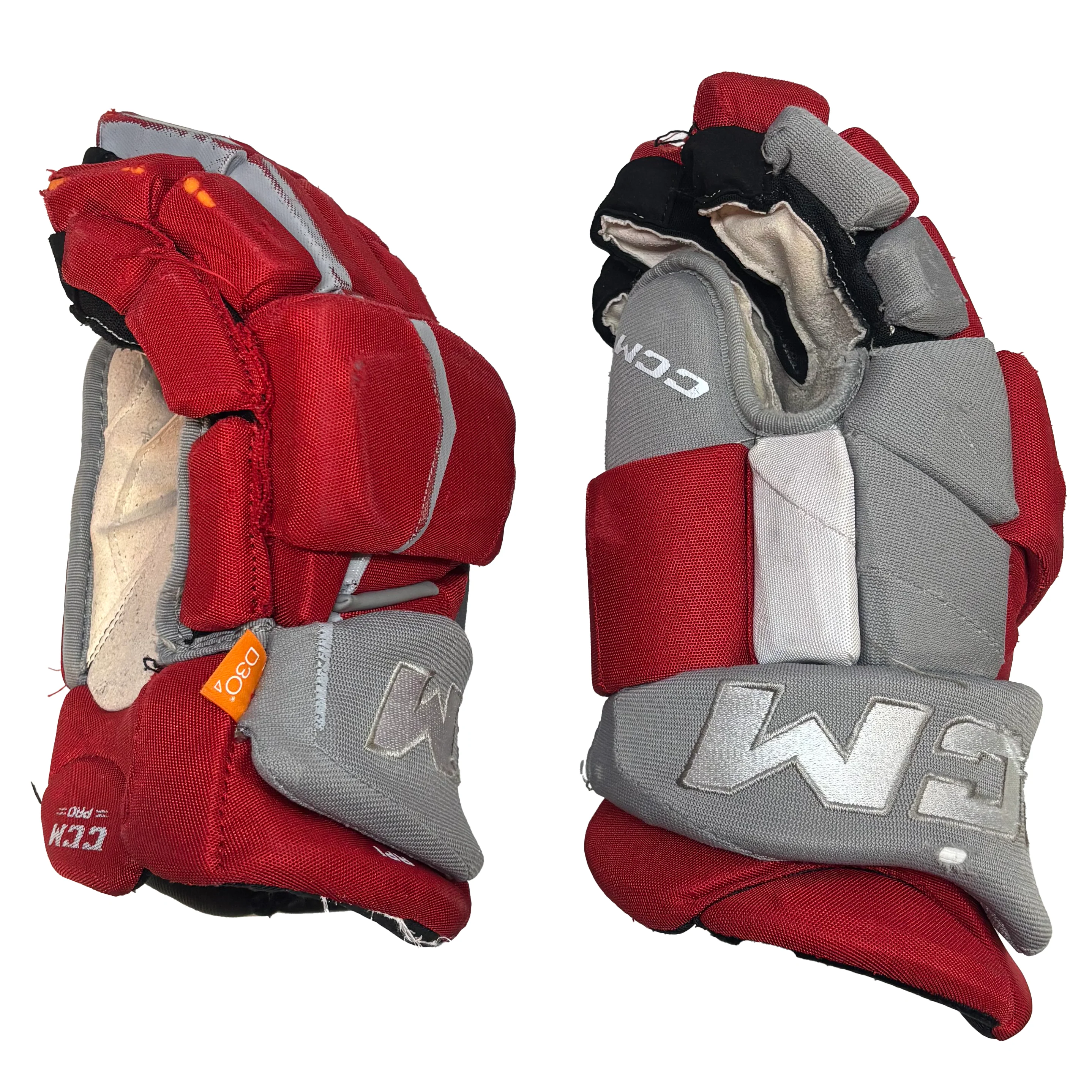 CCM HGJSPP - Used Pro Stock Hockey Glove (Red/Grey/White) - Image 2