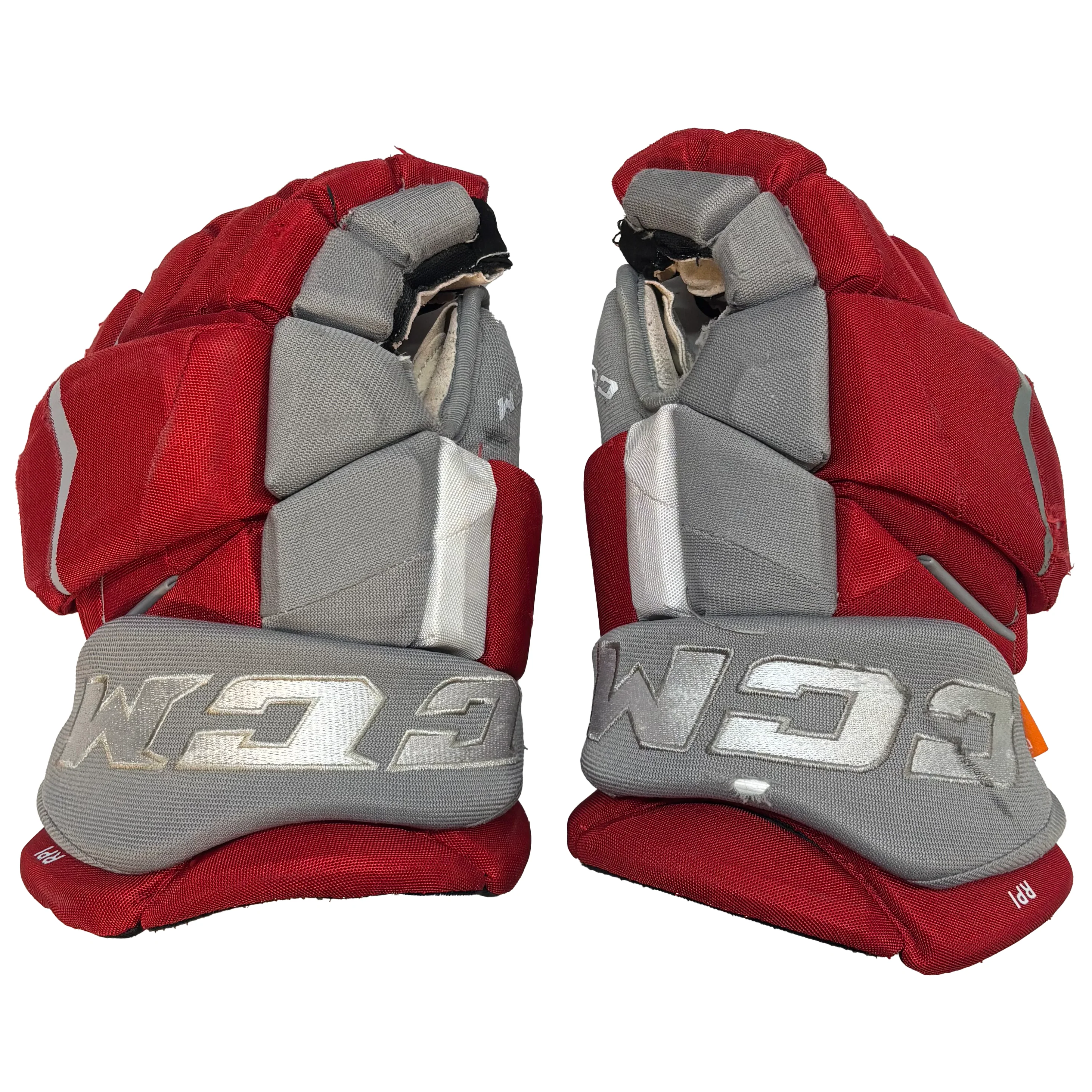 CCM HGJSPP - Used Pro Stock Hockey Glove (Red/Grey/White) - Image 4
