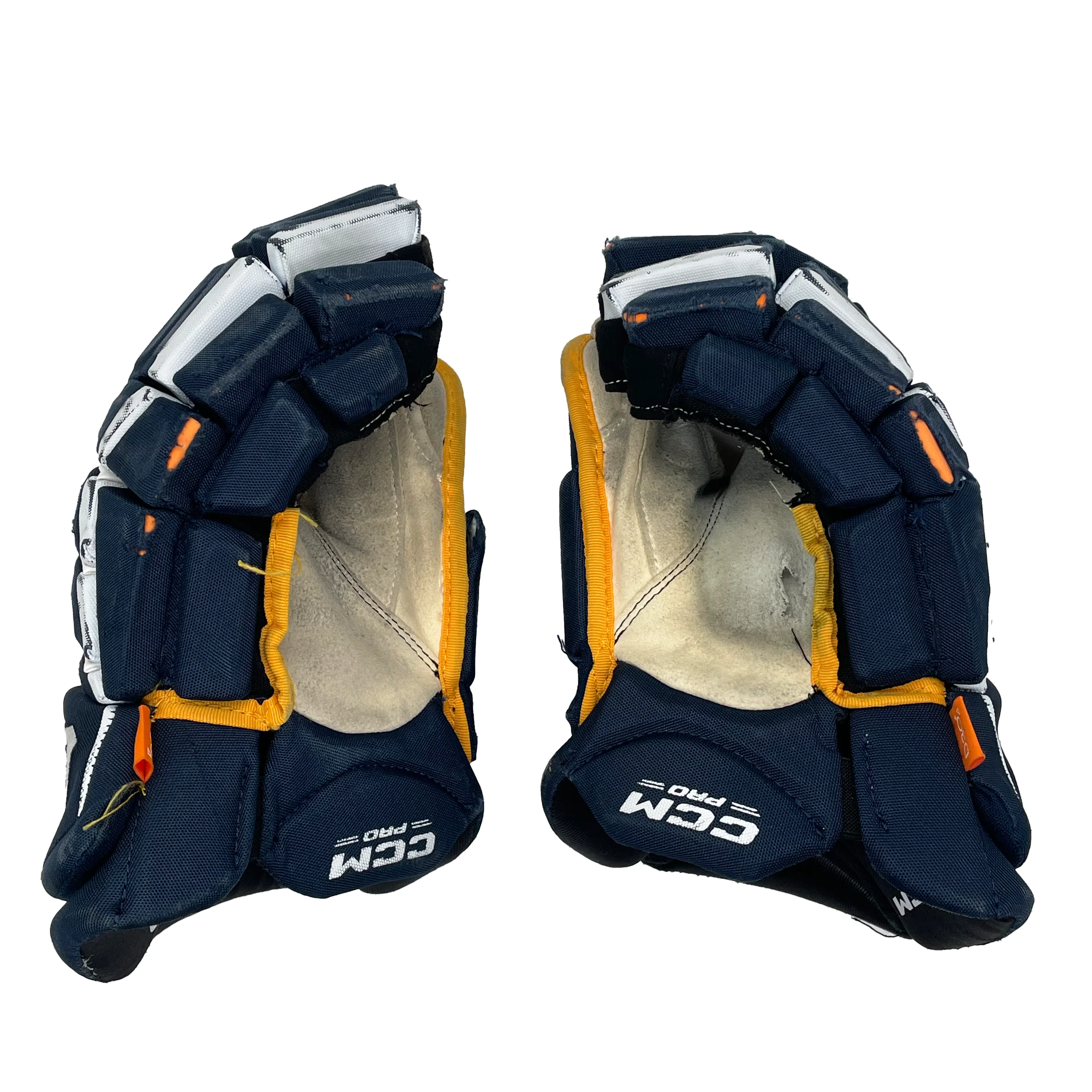 CCM HGJSXP - Used NCAA Pro Stock Glove (Navy/Yellow) - Image 2