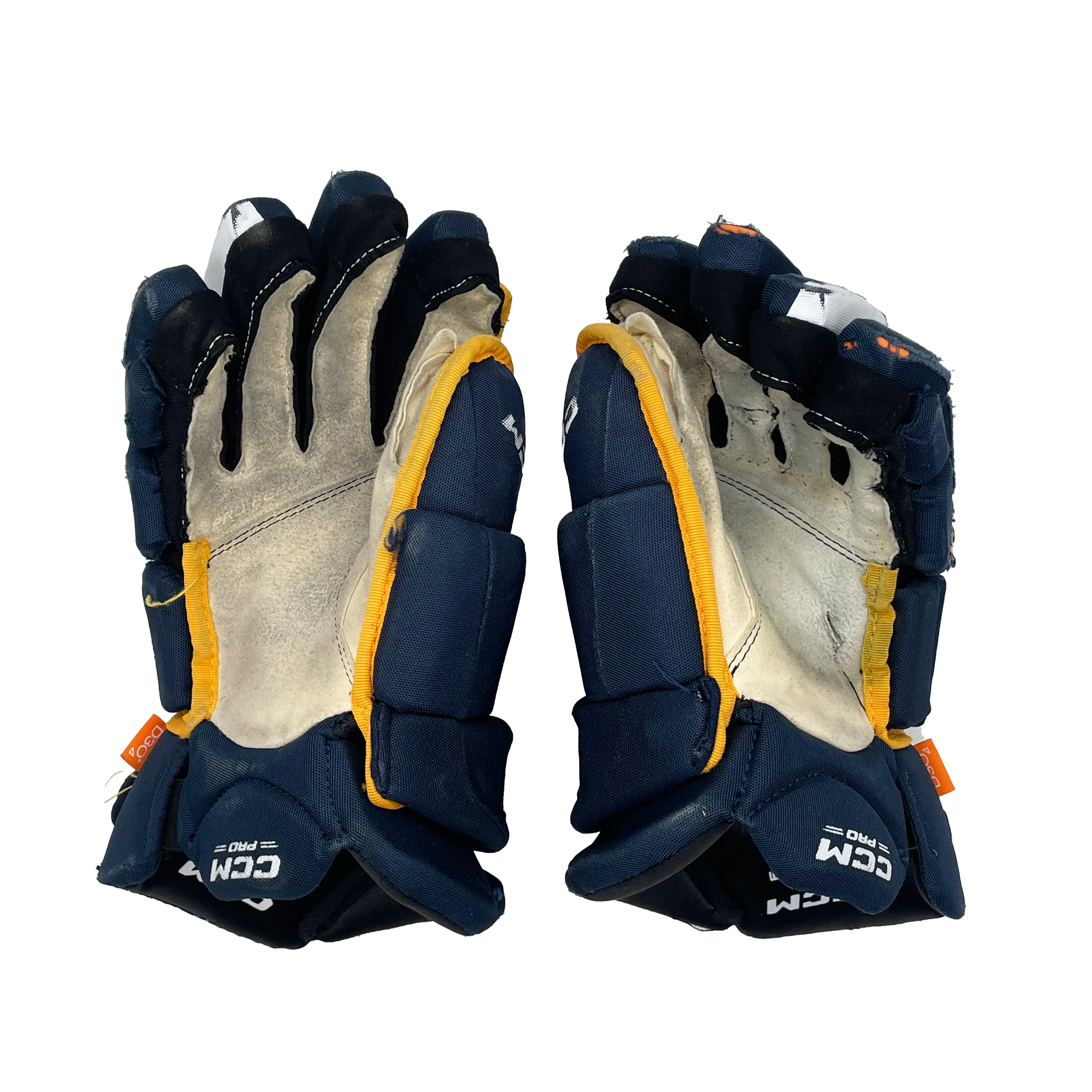 CCM HGJSXP - Used NCAA Pro Stock Glove (Navy/Yellow) - Image 3