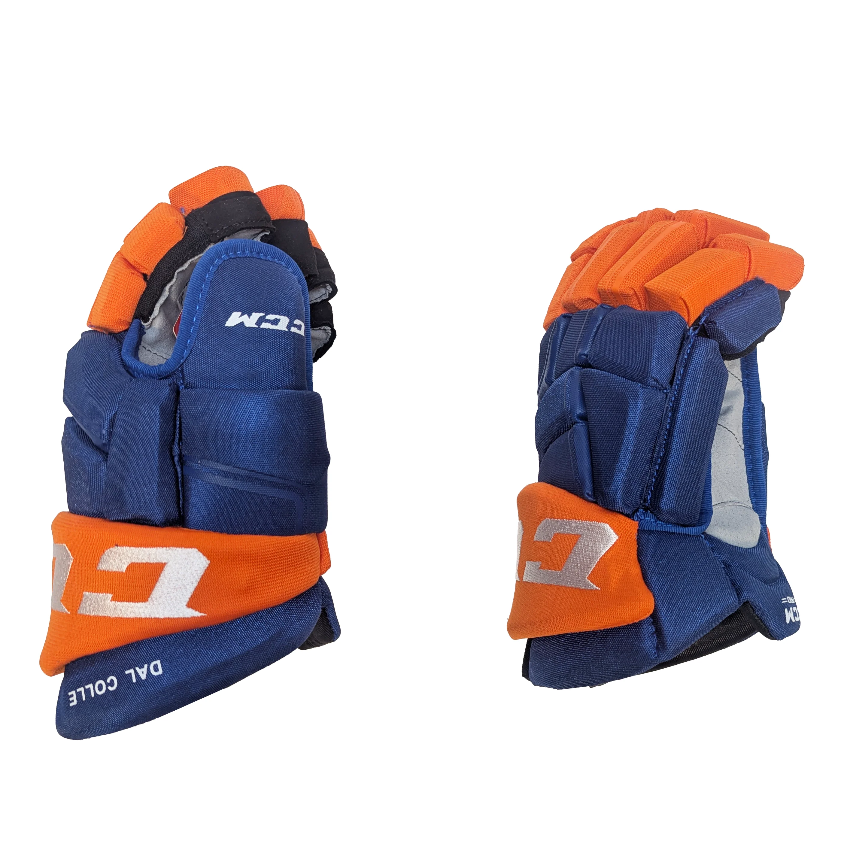 CCM HGQLXP - NHL Pro Stock Glove - Michael Dal Colle (Blue/Orange) - Image 2