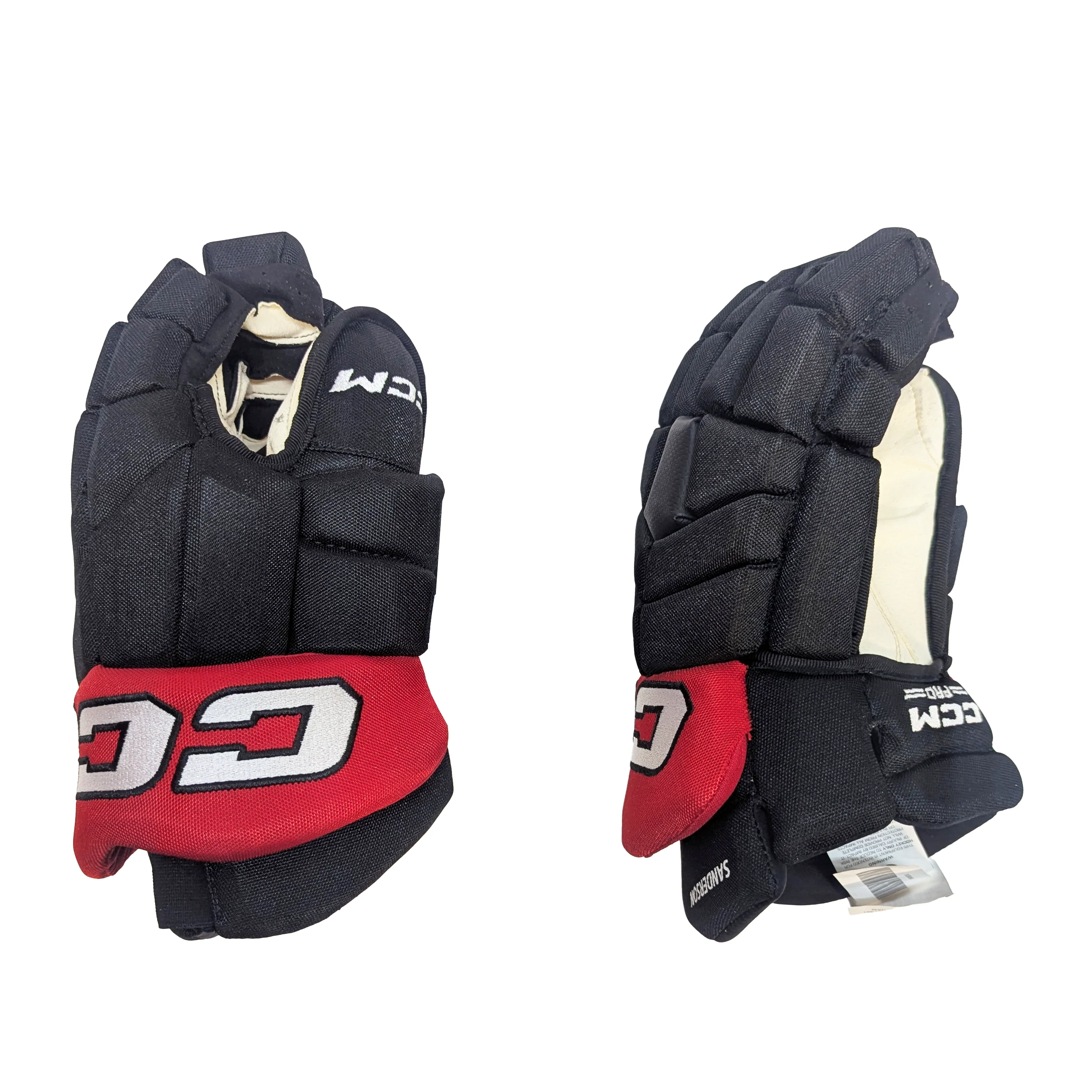 CCM HGTK - NHL Pro Stock Glove - Jake Sanderson (Black/Red) - Image 2
