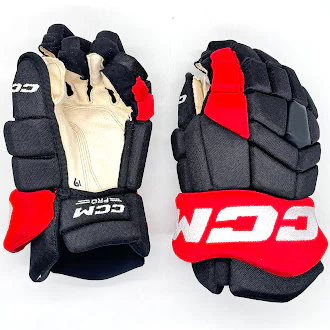 CCM HGTK - Used NHL Pro Stock Glove - Carolina Hurricanes (Black/Red)