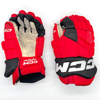 CCM HGTK - Used NHL Pro Stock Glove - Carolina Hurricanes (Red/Black) #2