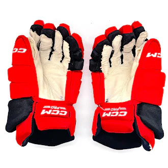 CCM HGTK - Used NHL Pro Stock Glove - Eric Robinson (Red/Black) - Image 2