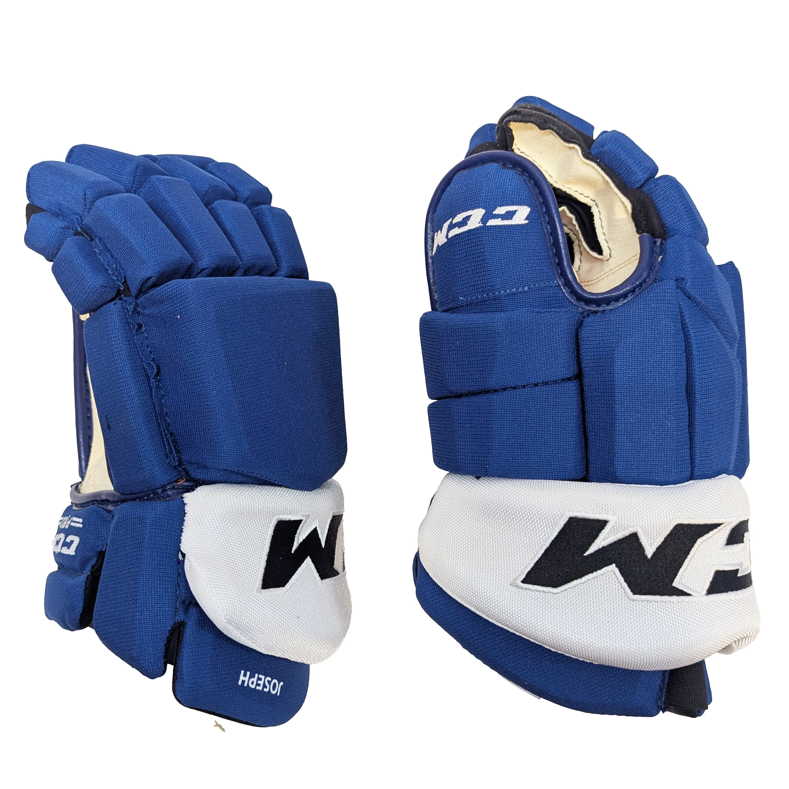 CCM HGTKPP - NHL Pro Stock Glove - Mathieu Joseph (Blue/White) - Image 2