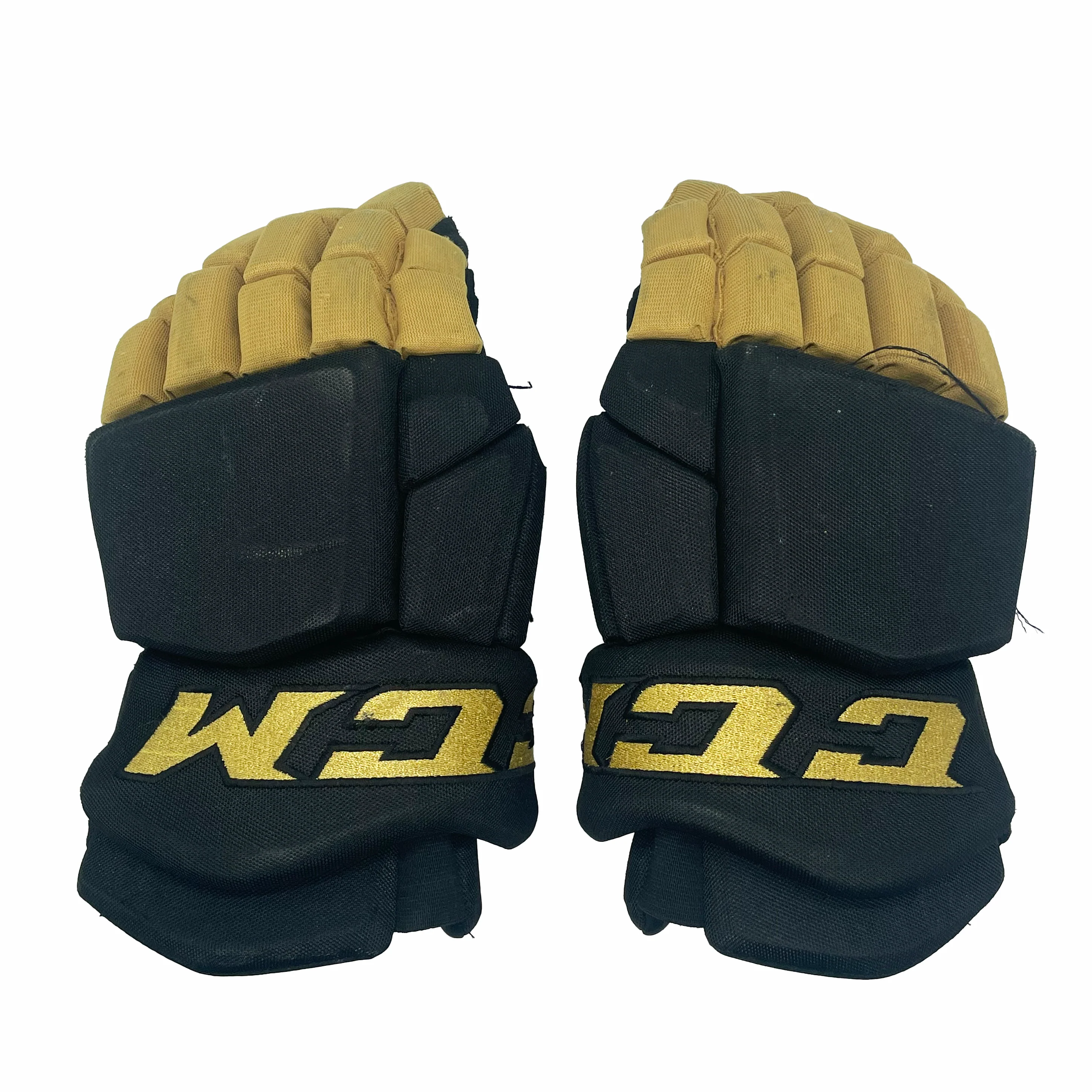 CCM HGTKPP - Used NHL Pro Stock Hockey Glove - Vegas Golden Knights (Black/Gold)