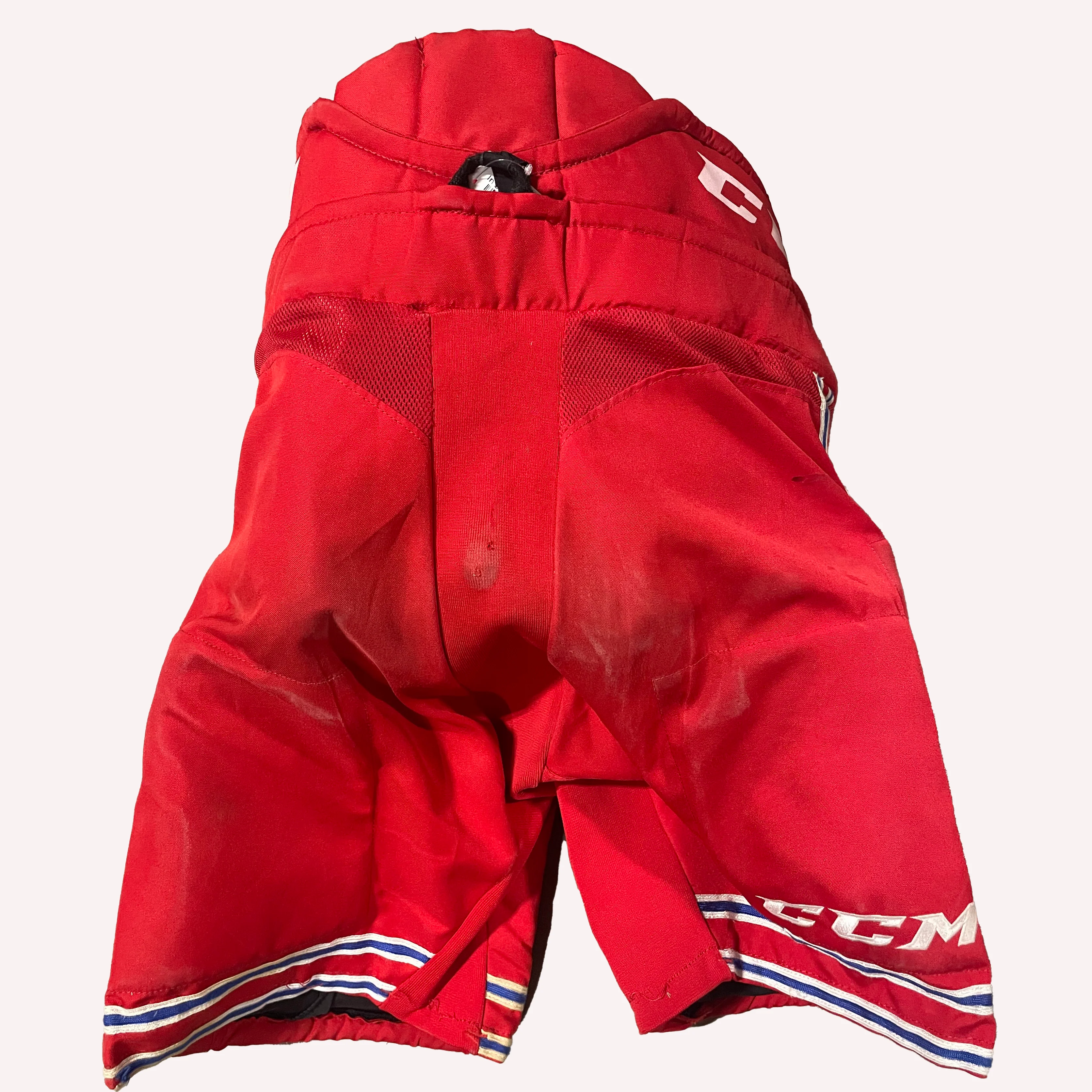 CCM HP30 - OHL Used Pro Stock Hockey Pants (Red/Blue) - Image 2