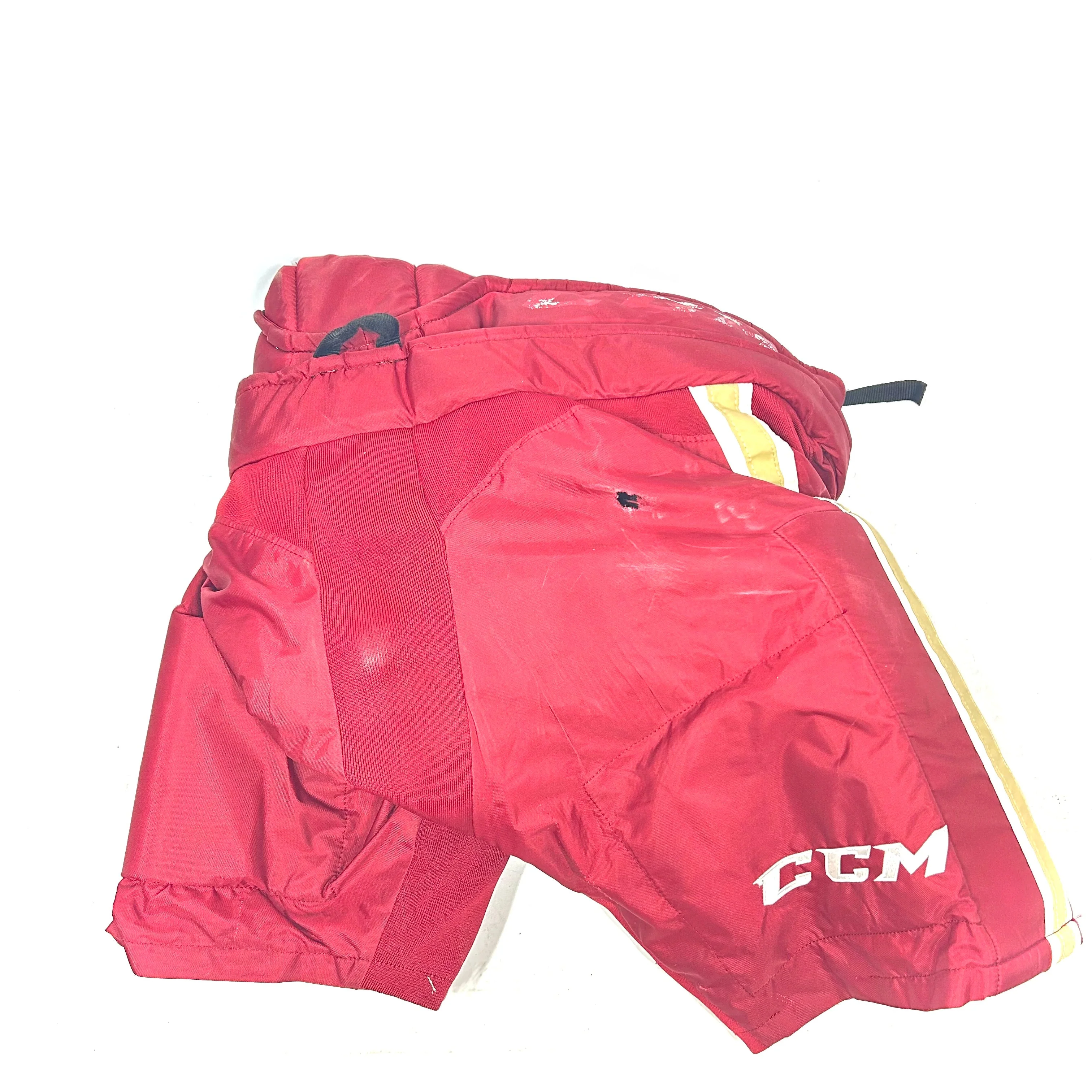 CCM HP31 - Used CHL Pro Stock Hockey Pants (Maroon/Beige/White) - Image 2