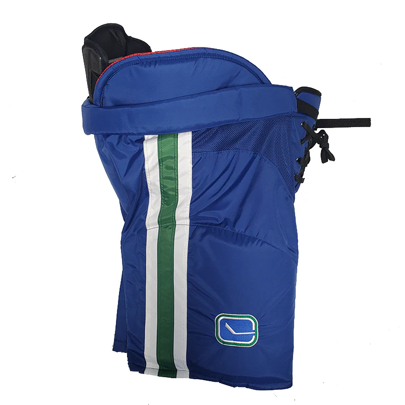 CCM HP45X Pro Stock Hockey Pants - Vancouver Canucks (NHL) - Green/White/Blue - Image 3