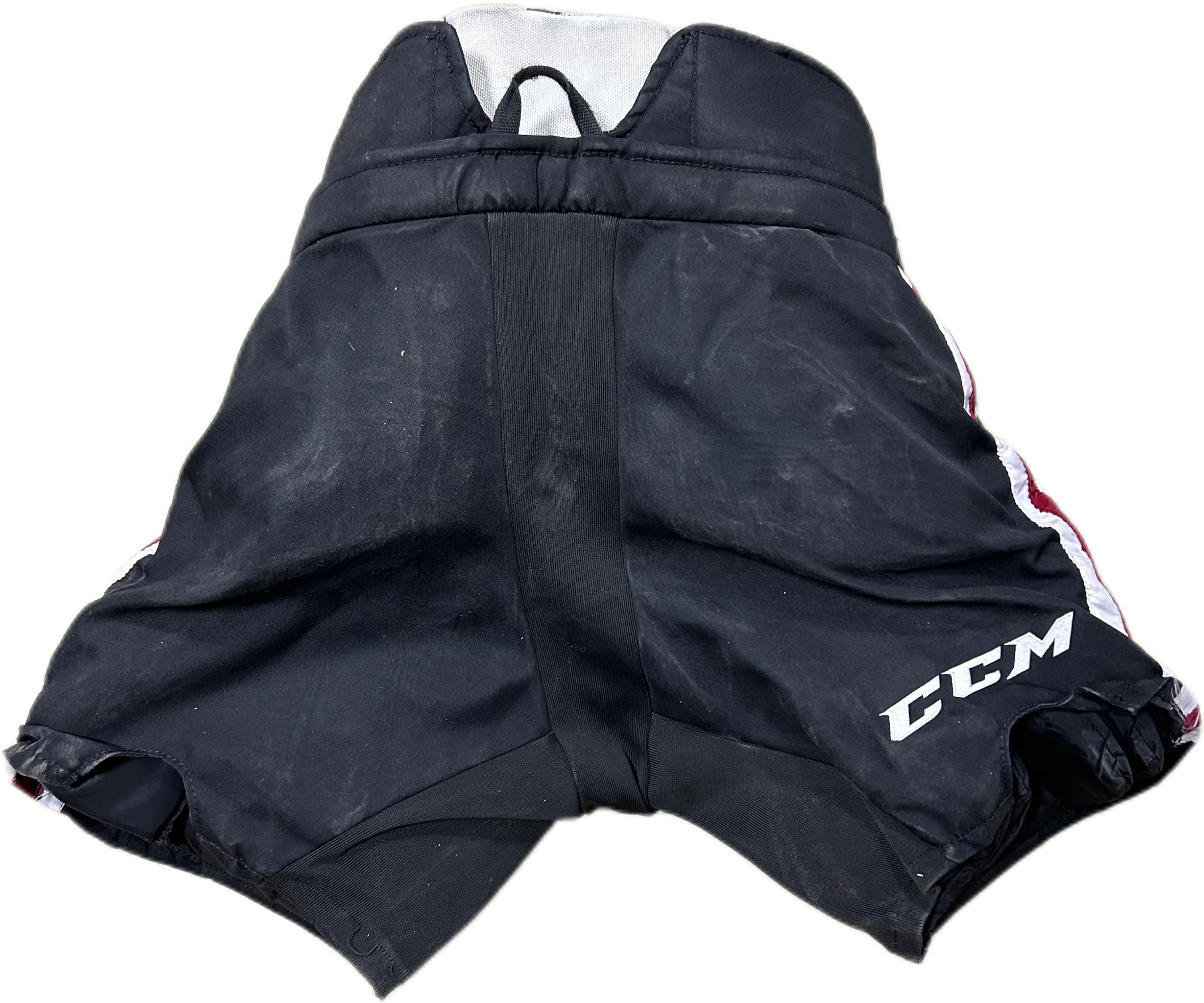 CCM HPG11K - Used OHL Pro Stock Hockey Goalie Pants (Black/Burgundy) - Image 2