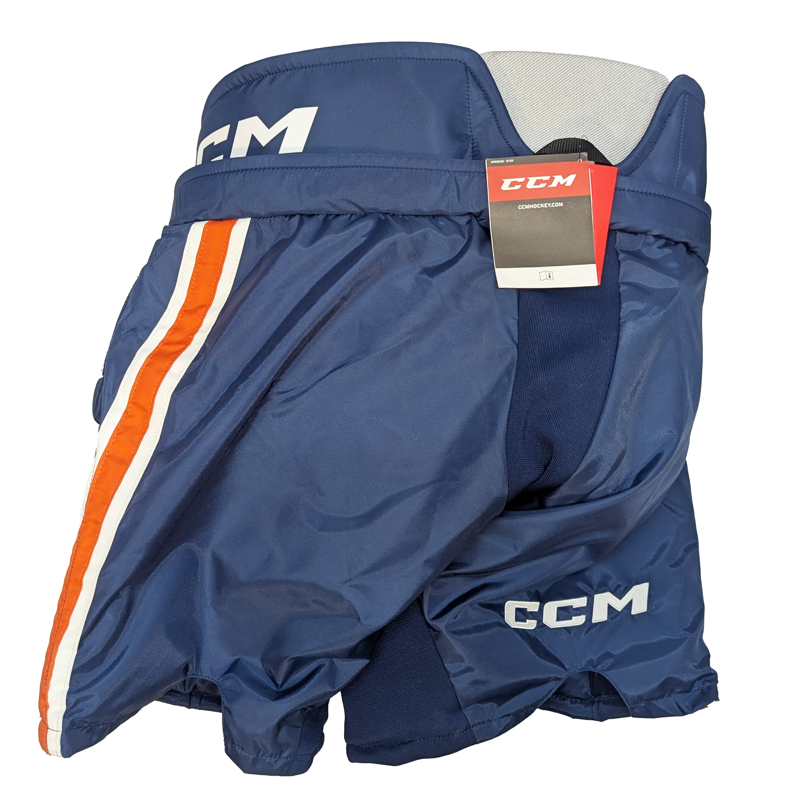 CCM HPG12A - NCAA Pro Stock Hockey Goalie Pants (Navy/Orange/White) - Image 2