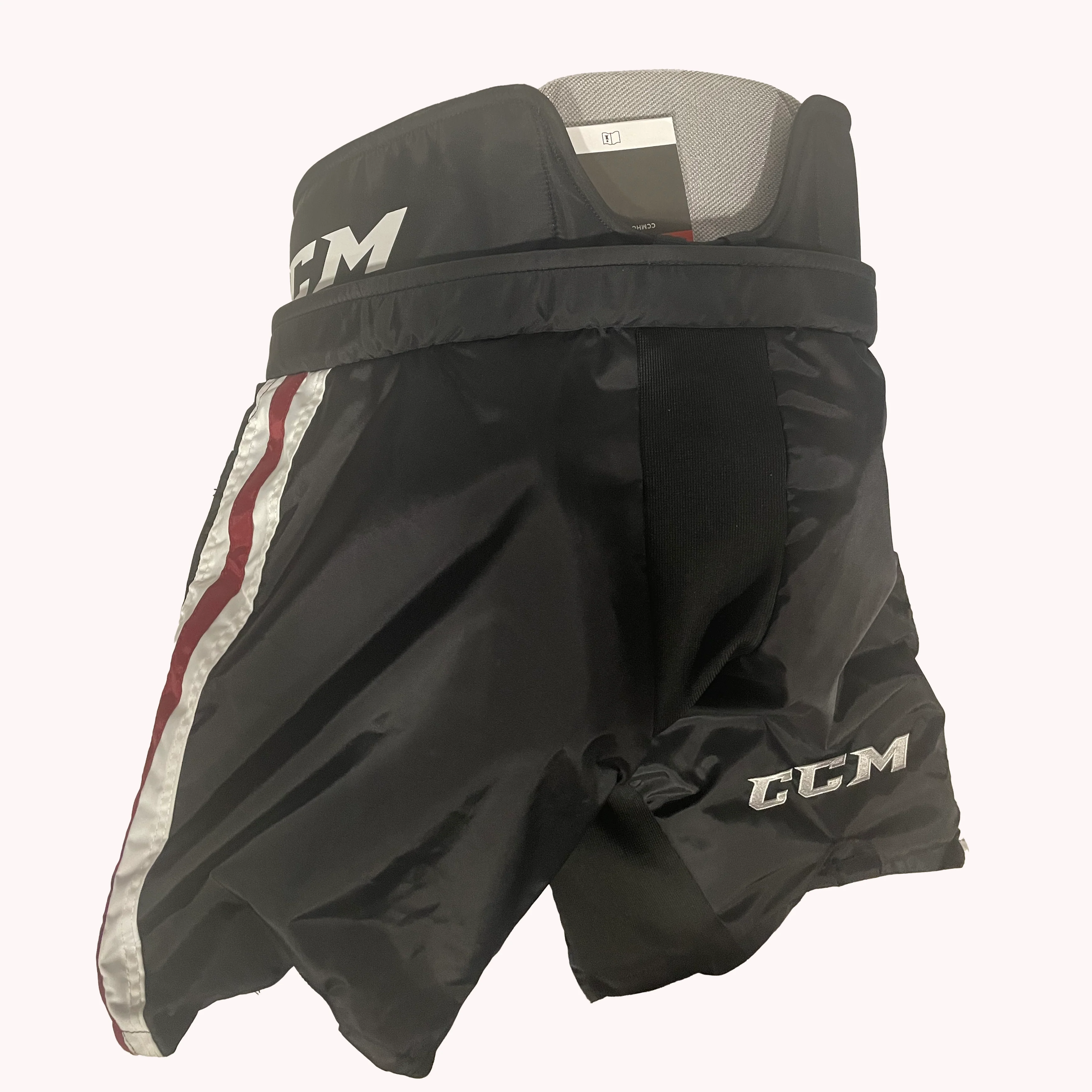 CCM HPG12A - OHL Pro Stock Hockey Goalie Pants (Black/Burgundy) - Image 2