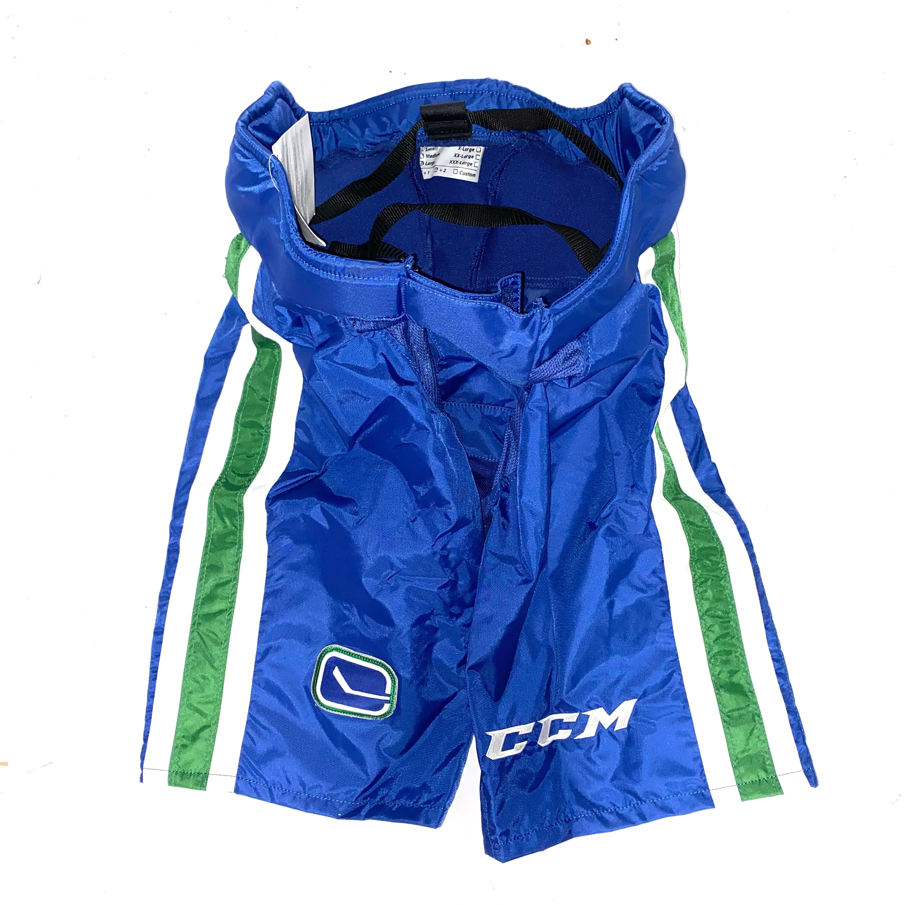 CCM PP90 - New NHL Pro Stock Pant Shell - Vancouver Canucks (Blue/Green/White)