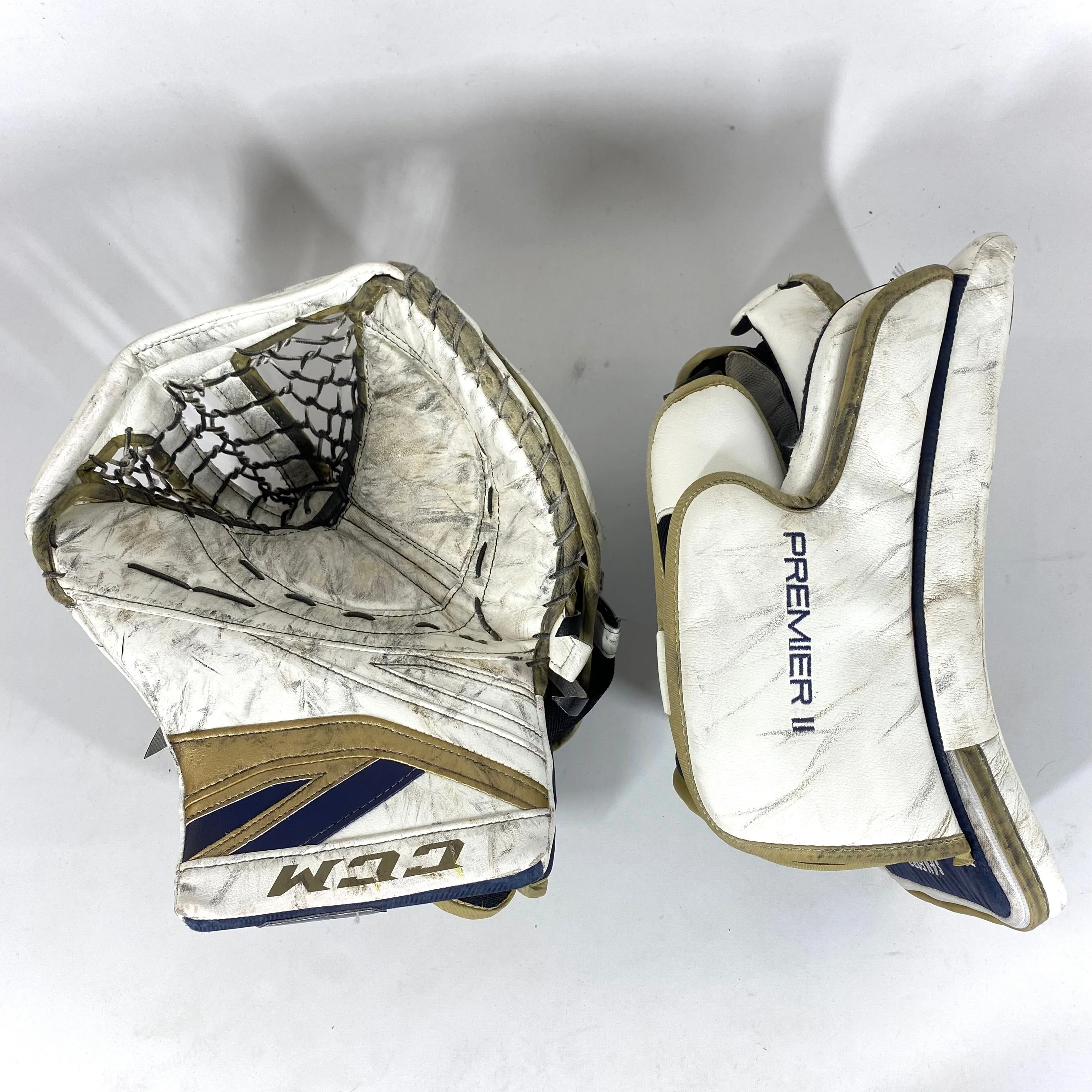CCM Premier II - Used NCAA Pro Stock Full Goalie Set (White/Gold/Blue) - Image 7