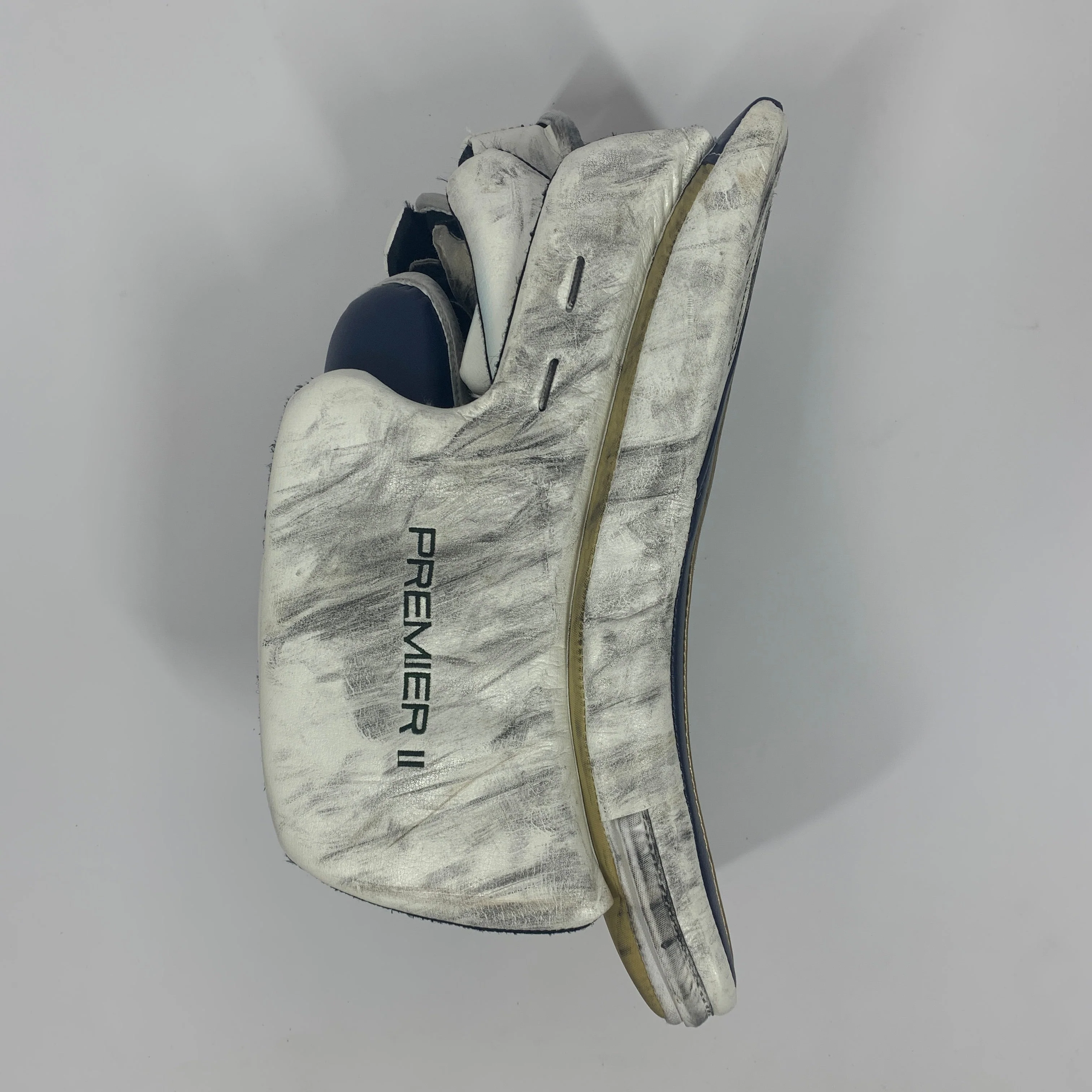 Used CCM Premier II - Pro Stock Goalie Blocker (White/Gold/Navy) - Image 2
