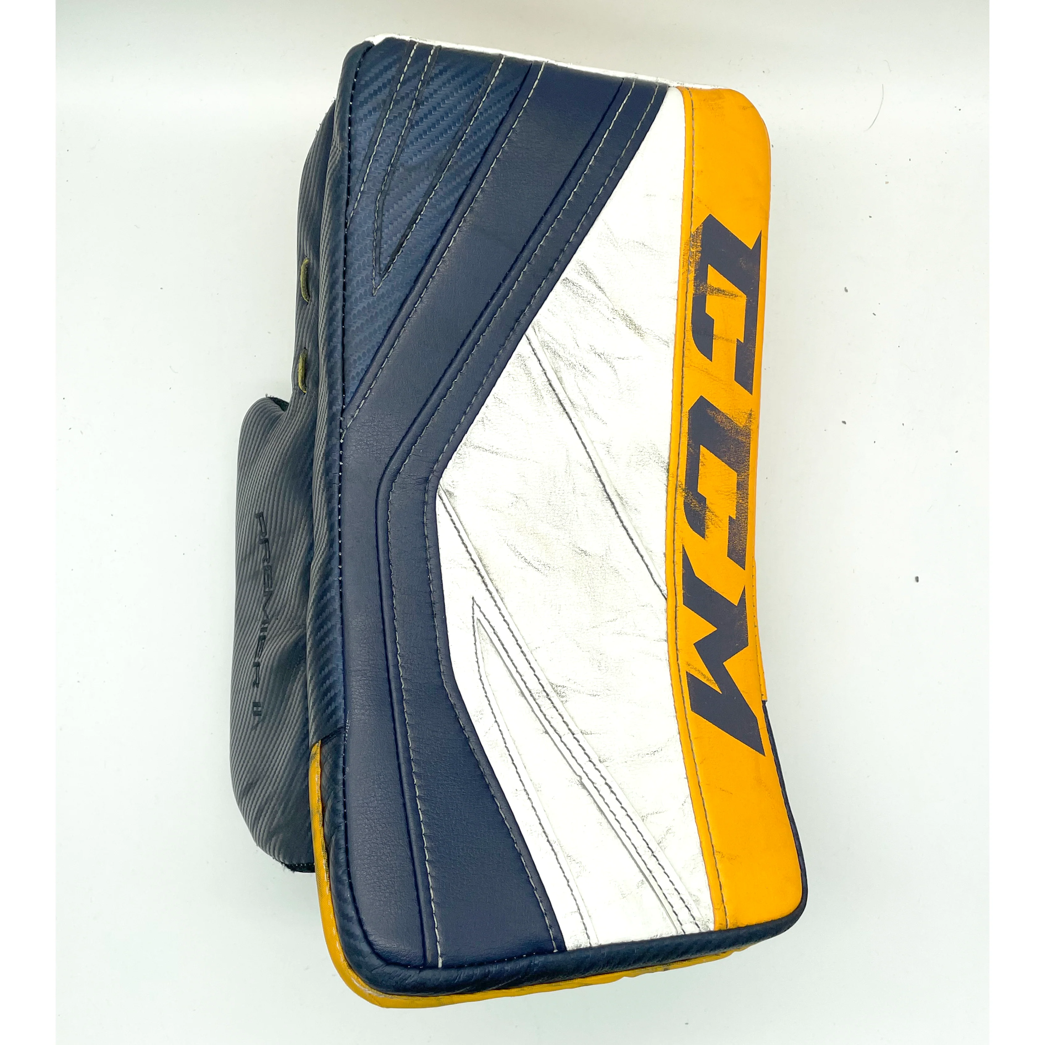 CCM Premier II - Used Goalie Blocker (Navy/Yellow/White)
